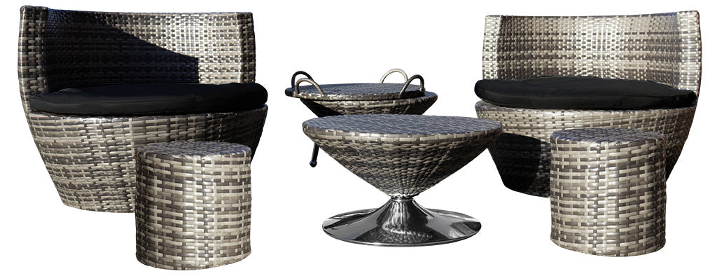 Gartenmöbelset 9tlg Farbe Light Sand / inkl.Schutzhülle