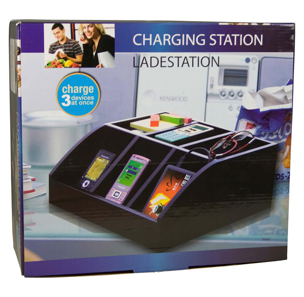 Schreibtisch-Organizer Smartphone Ladestation