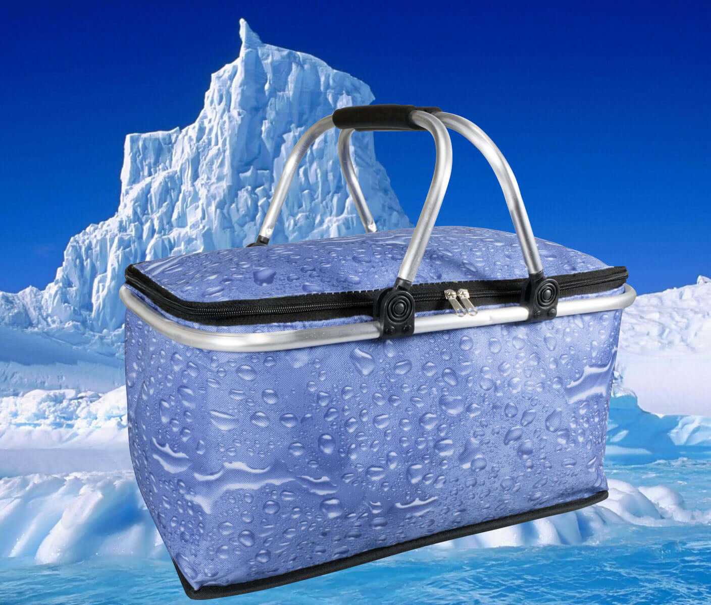 Kühlkorb Wassertropfendesign einklappbar in 2er-Pack