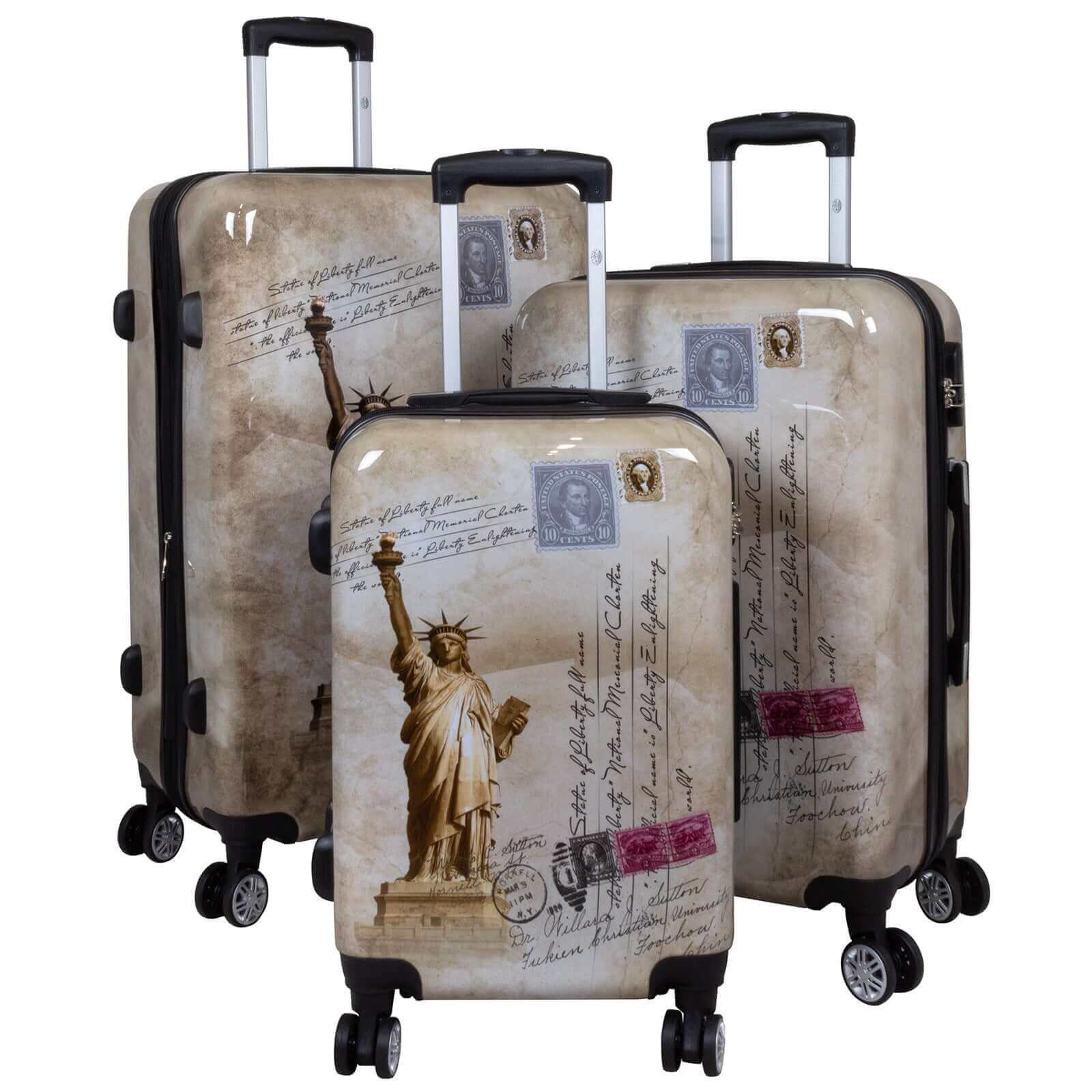 Motivkoffer und Kofferset 3tlg New York Freiheitsstatue
