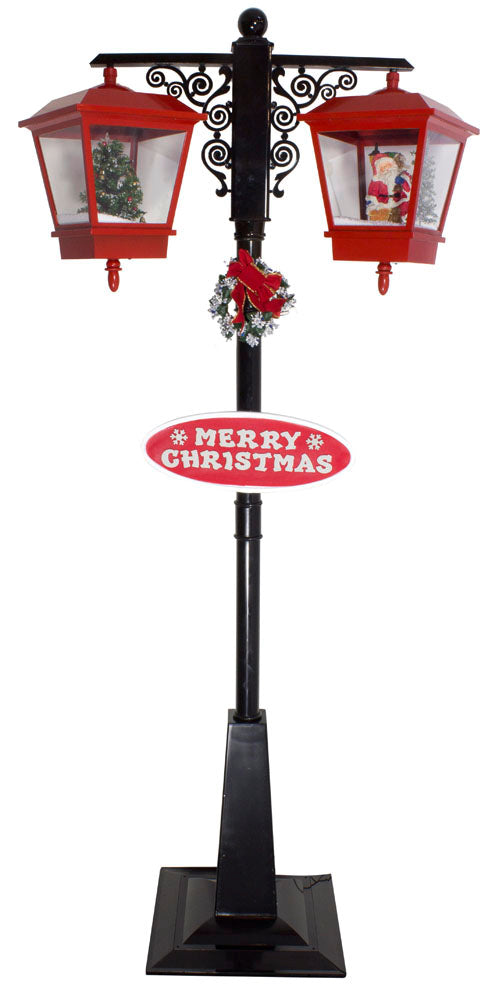 Schneiende LED Doppel-Standlaterne schwarz-rot