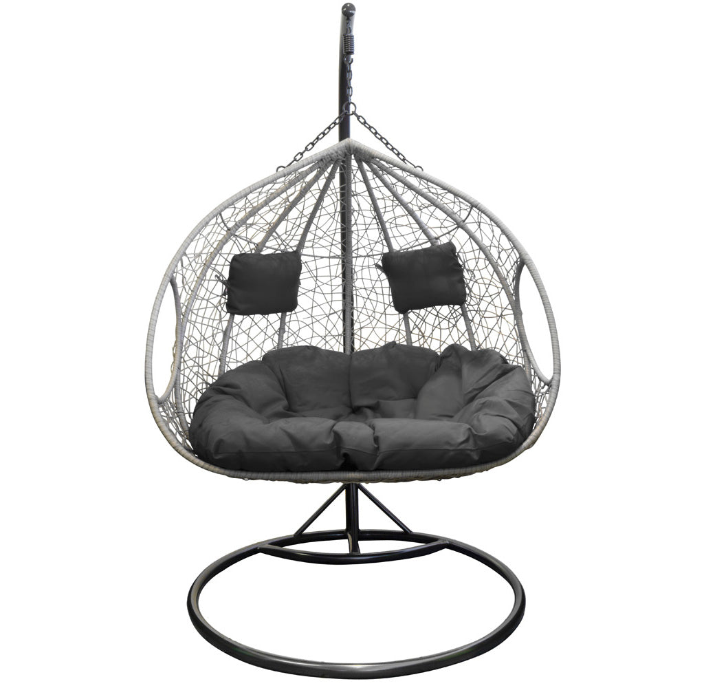 XL Polyrattan Hängesessel grau