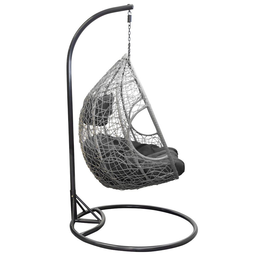 XL Polyrattan Hängesessel grau