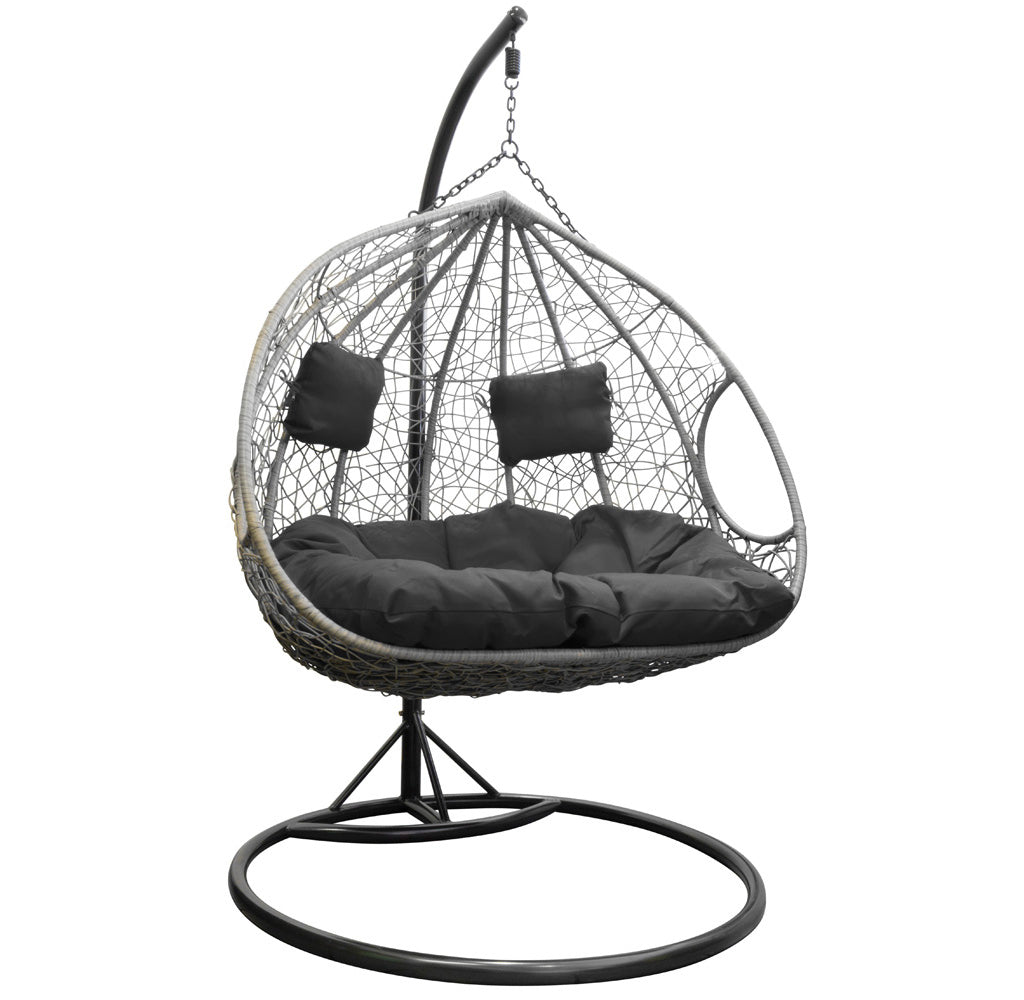 XL Polyrattan Hängesessel grau