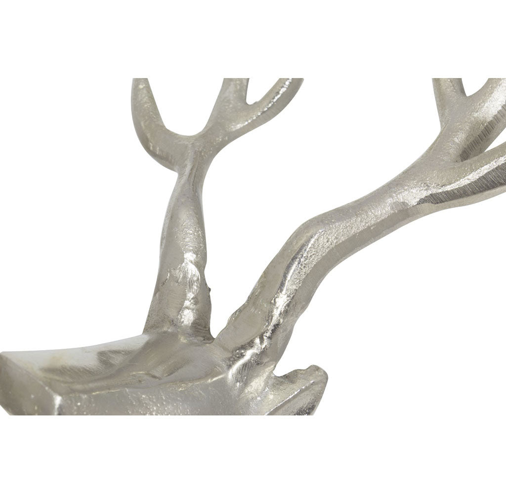 Aluminium Hirsch auf Holzsockel Größe ca.41cm