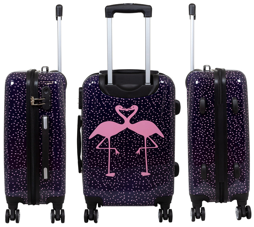 Hartschale Poly-ABS Koffer Flamingo in 3 Größen