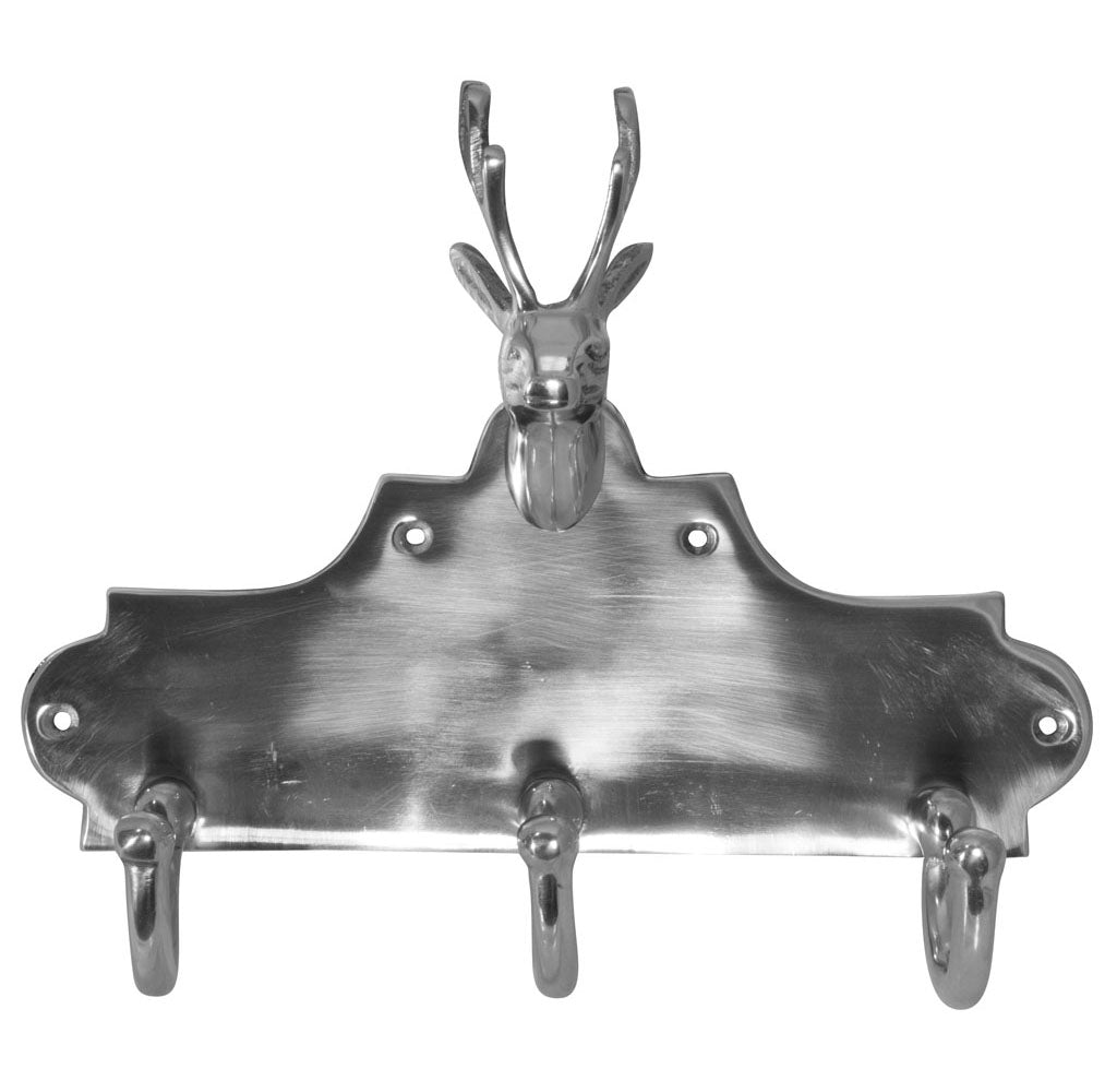 Deko Hirschgeweih Kleiderhaken aus Aluminium 31x24cm