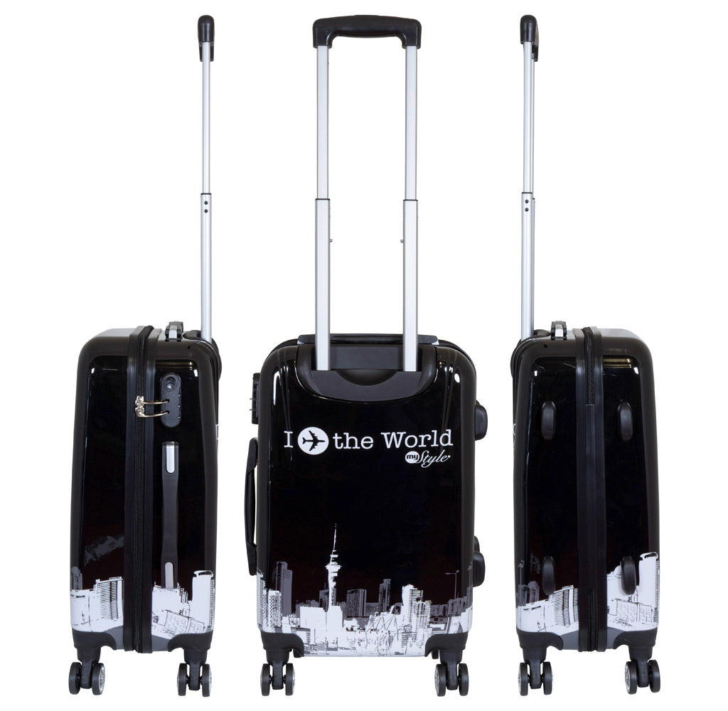 Motivkoffer und Kofferset 3tlg Fly schwarz