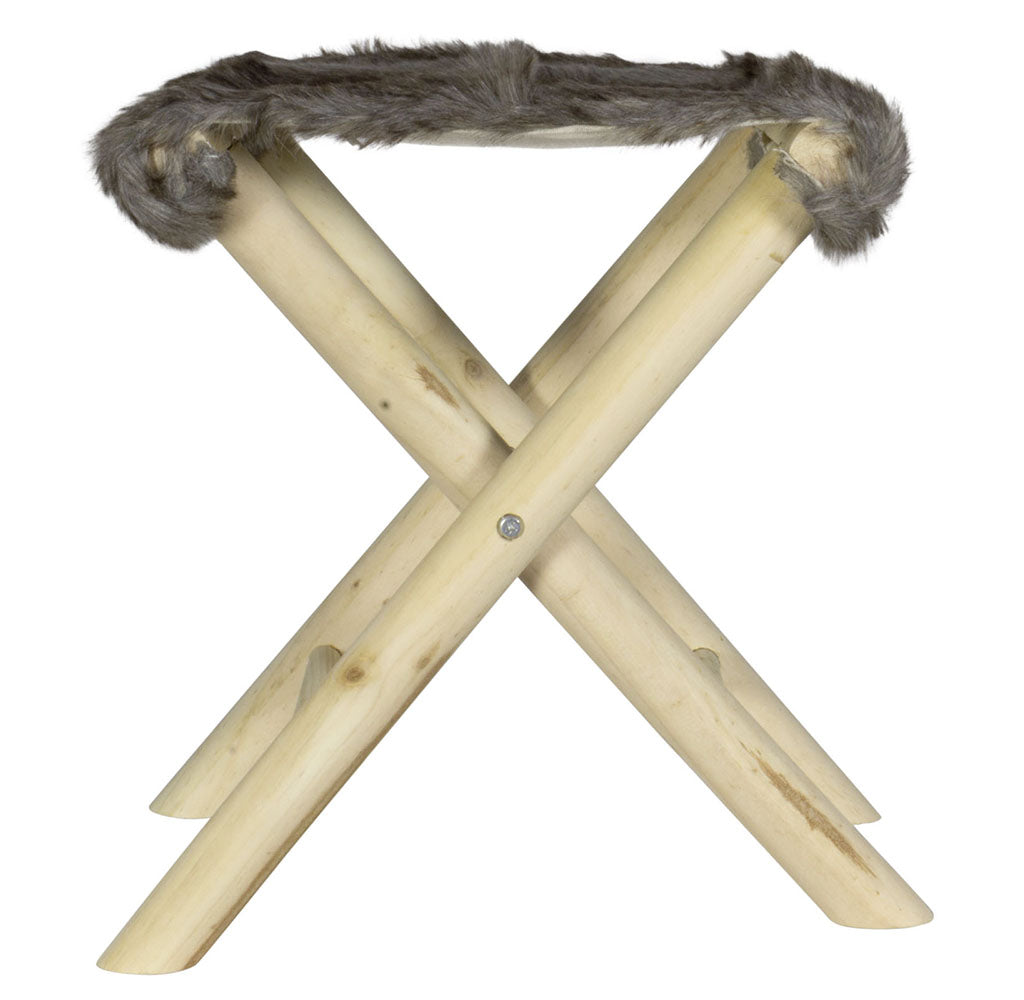 klappbarer Fellhocker 40cm Schemel