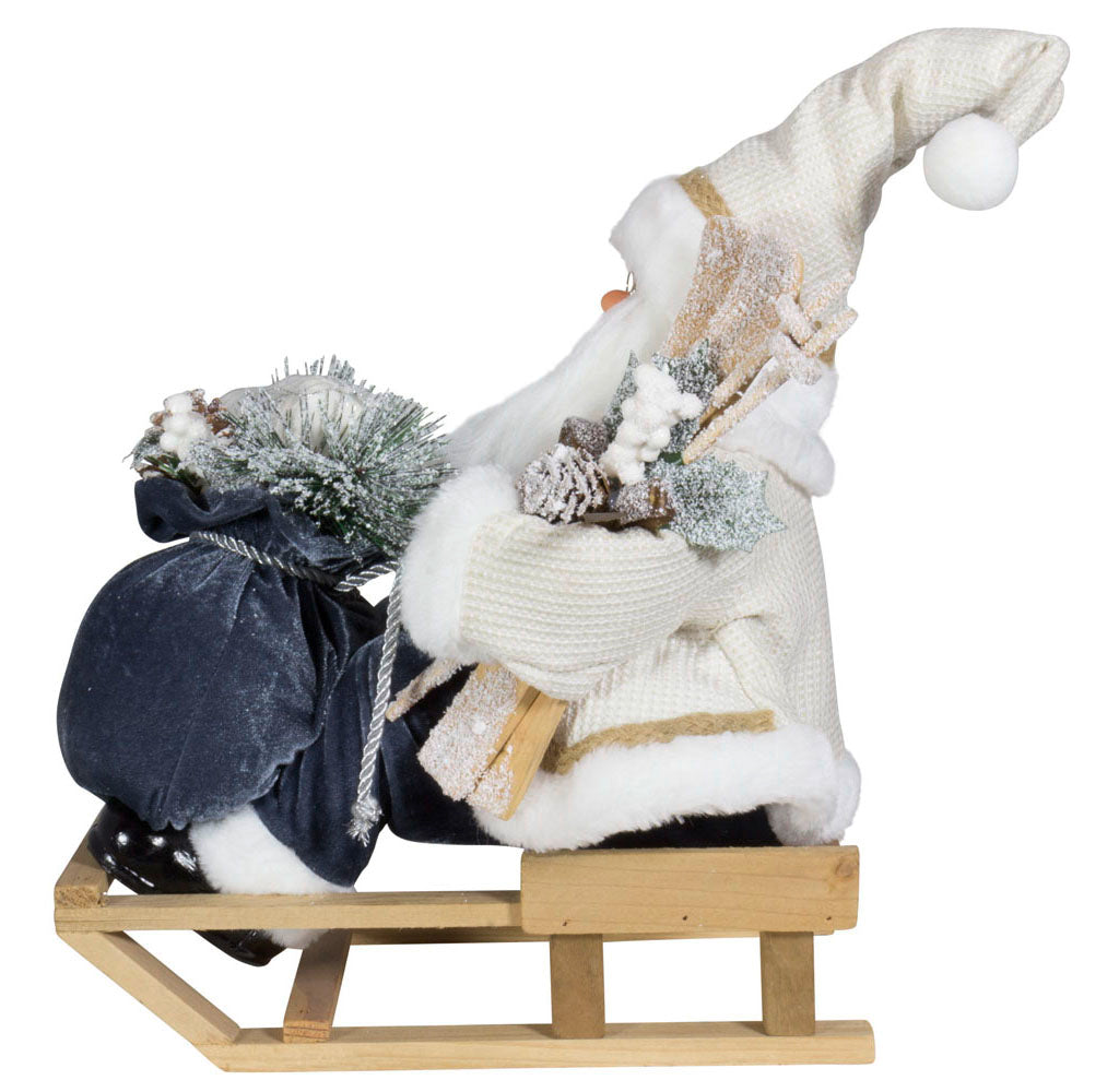 Weihnachtsmann Frank 45cm auf Schlitten