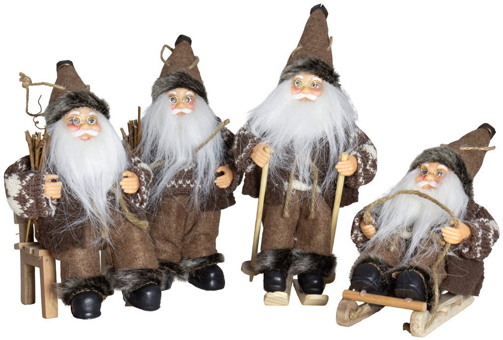 Weihnachtsmann 18cm, 4er Set, 4 Designs