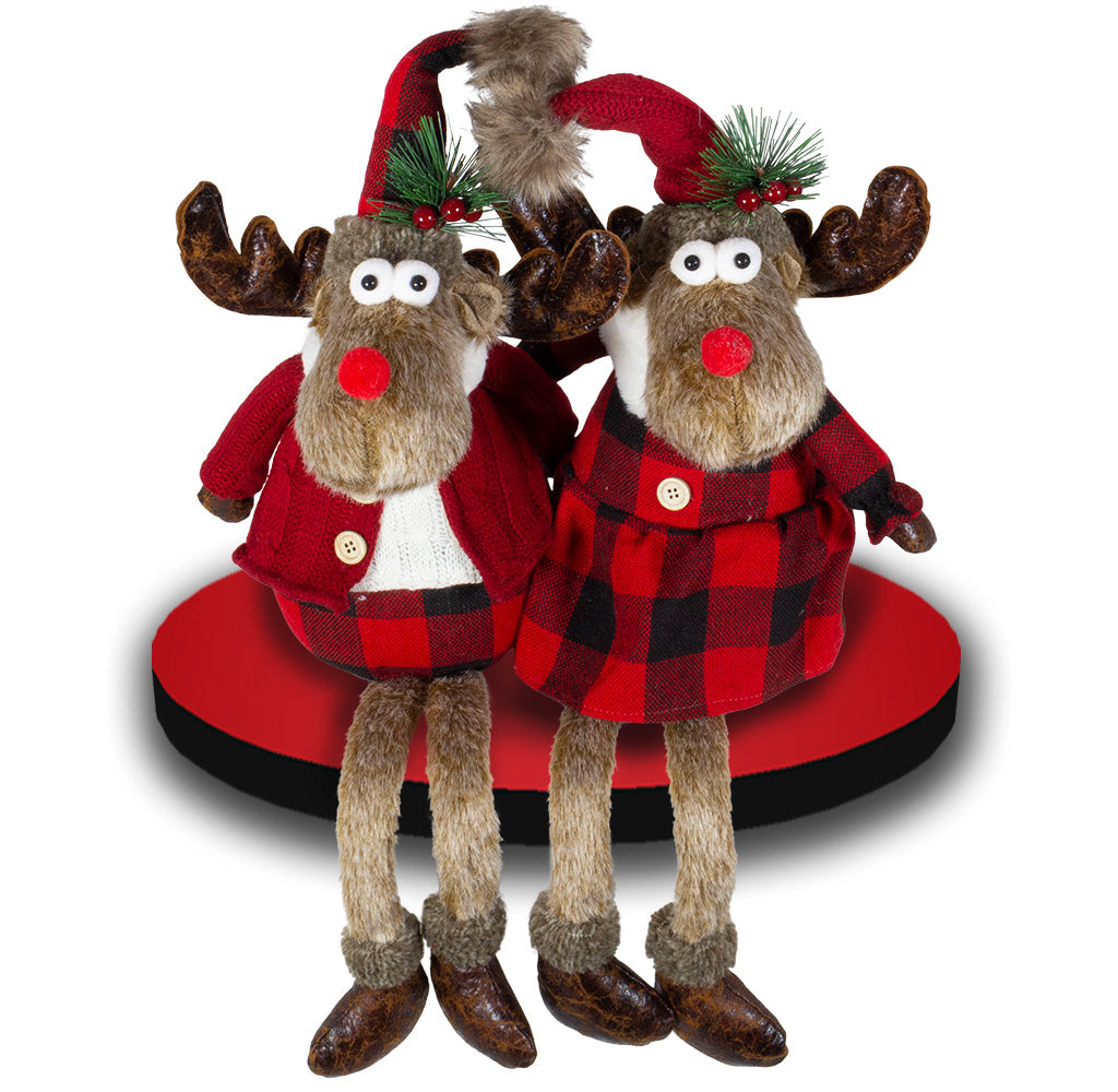 Elch 30cm Kantenhocker, Pärchen, 2 Stück