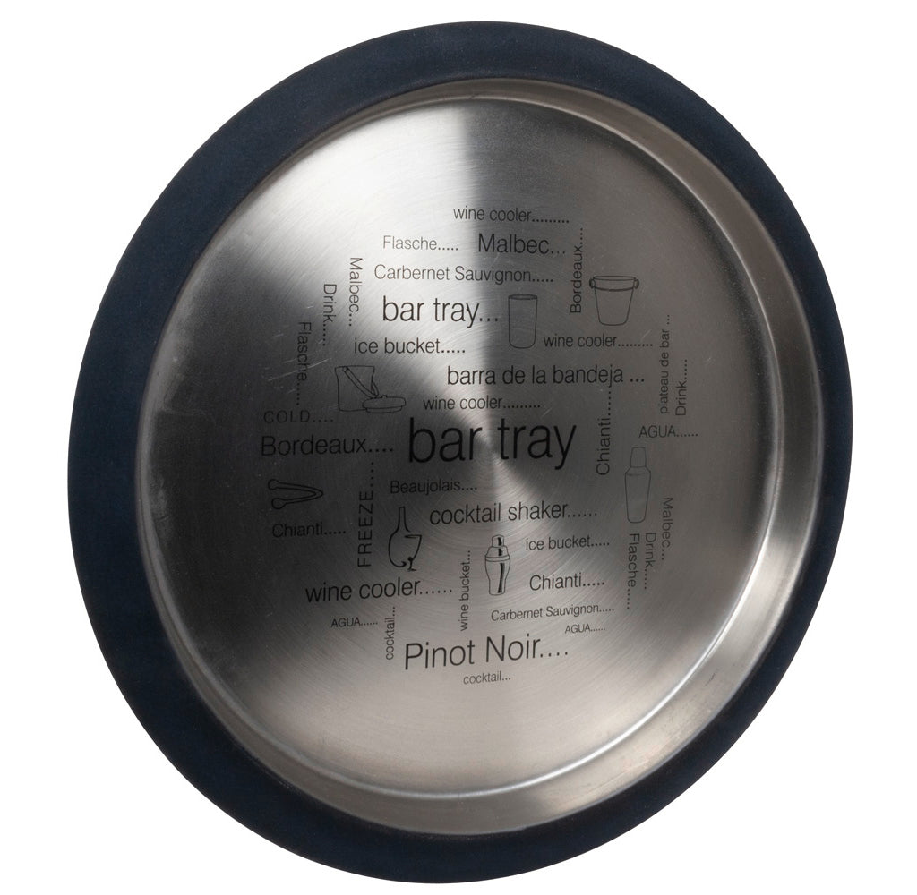 Serviertablett 2er Set rund 35cm Edelstahl