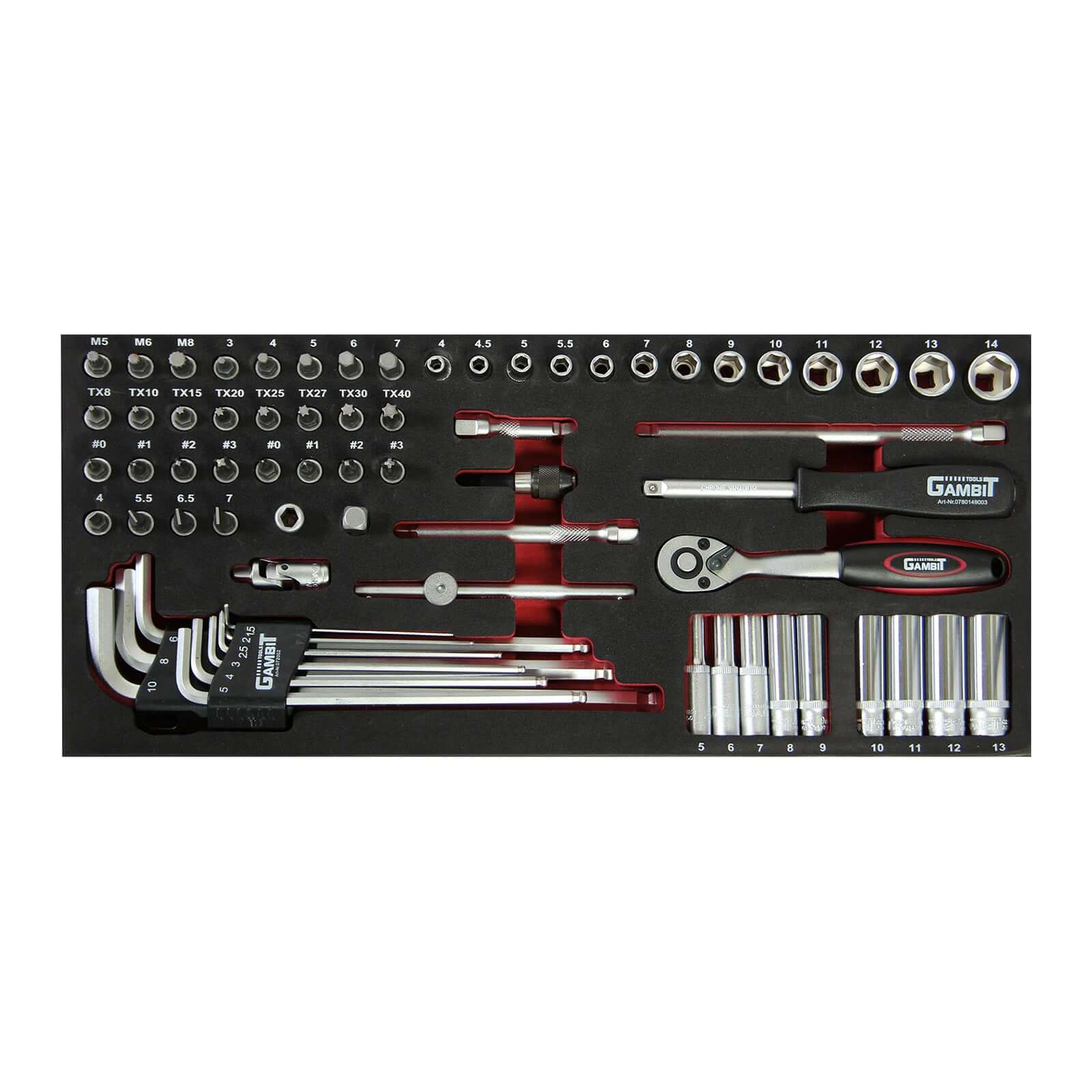 Werkstattwagen Modul: Steckschlüsselsatz 1/4" 69tlg