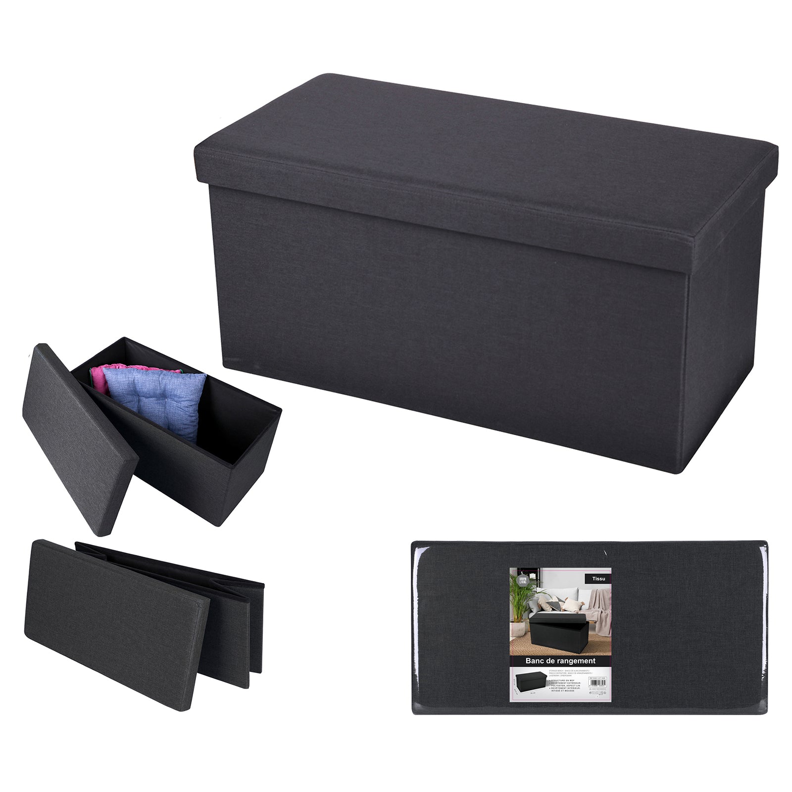 Sitzbank faltbare Aufbewahrungsbox 110l