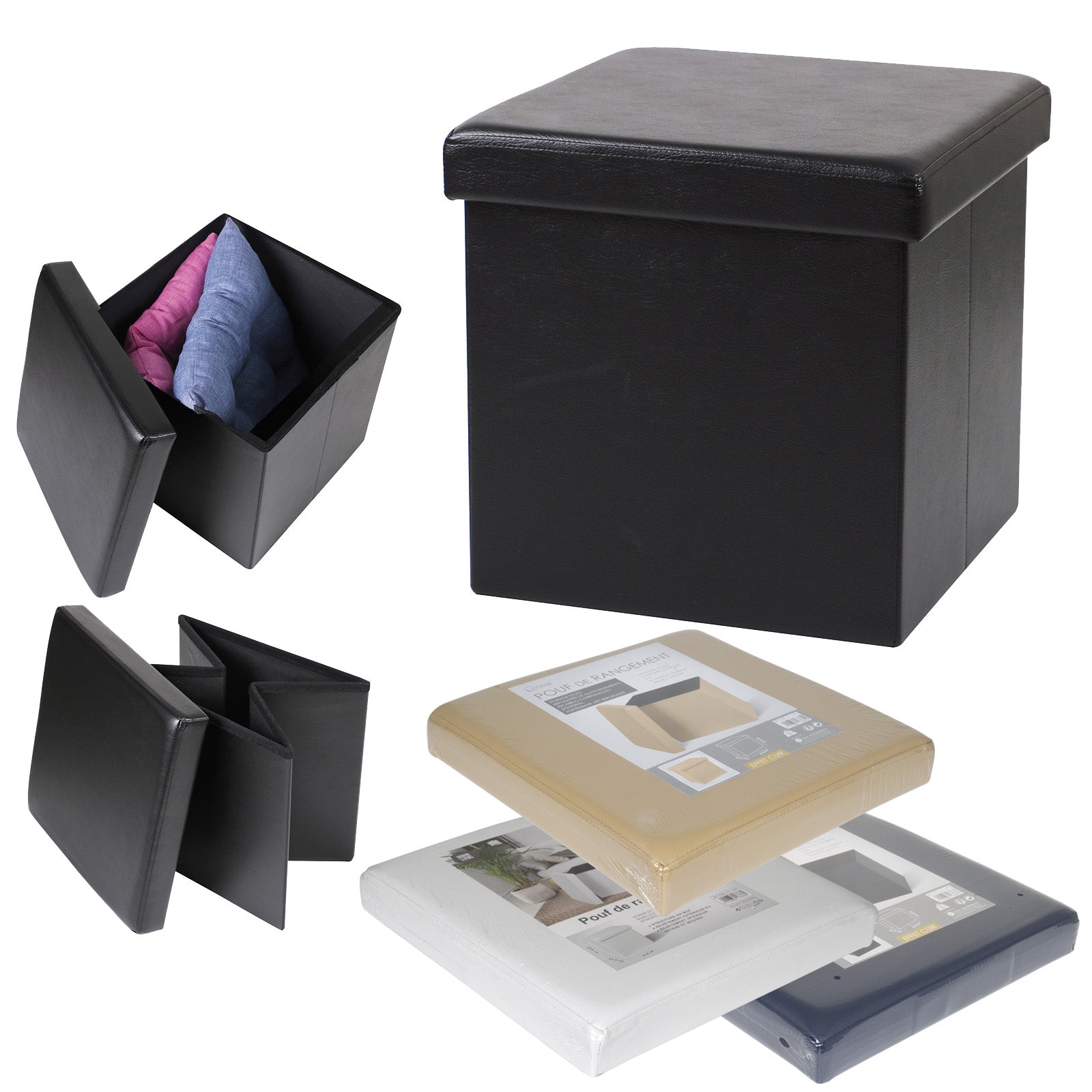 Sitzhocker faltbare Aufbewahrungsbox 50l