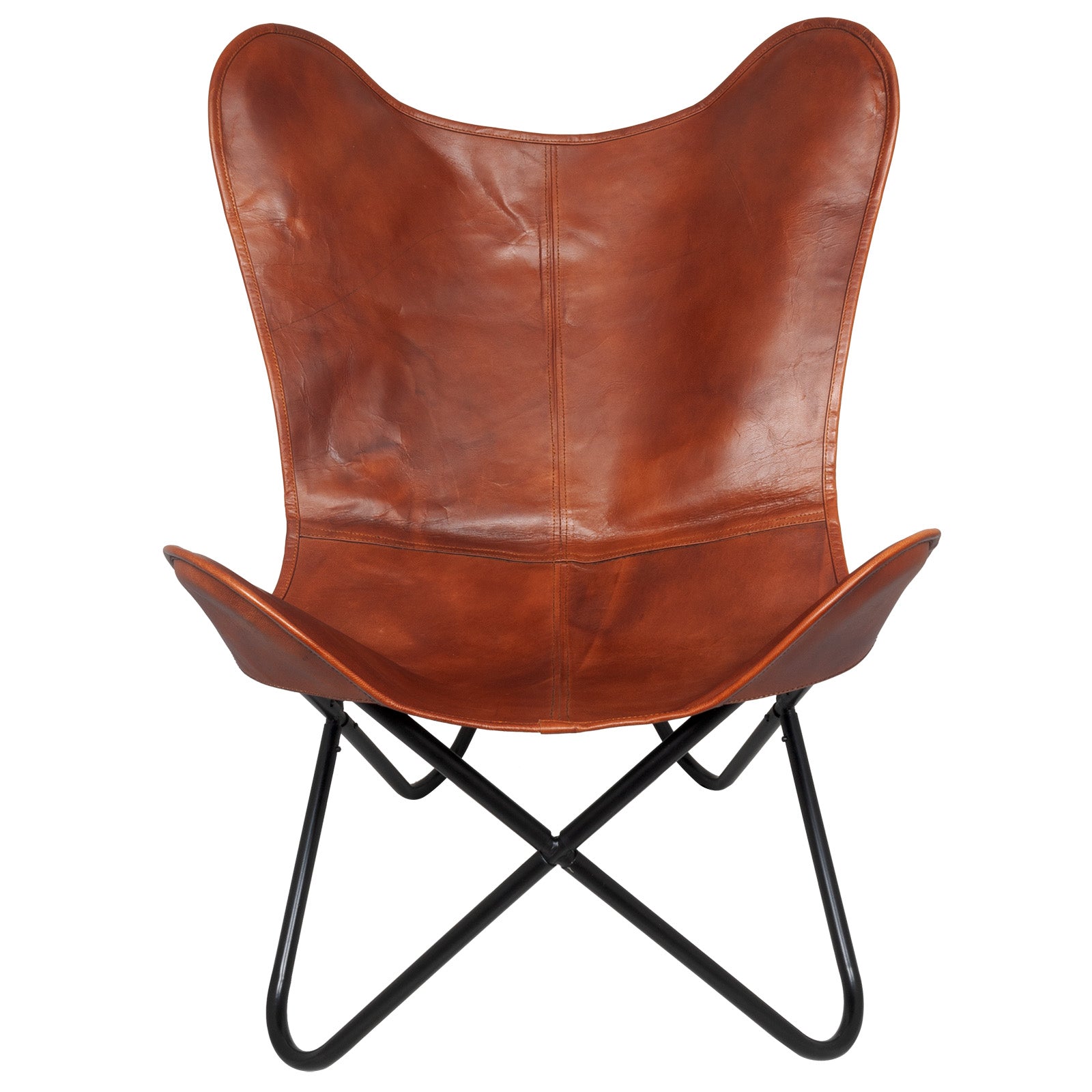 Schmetterlingsstuhl aus Ziegenleder