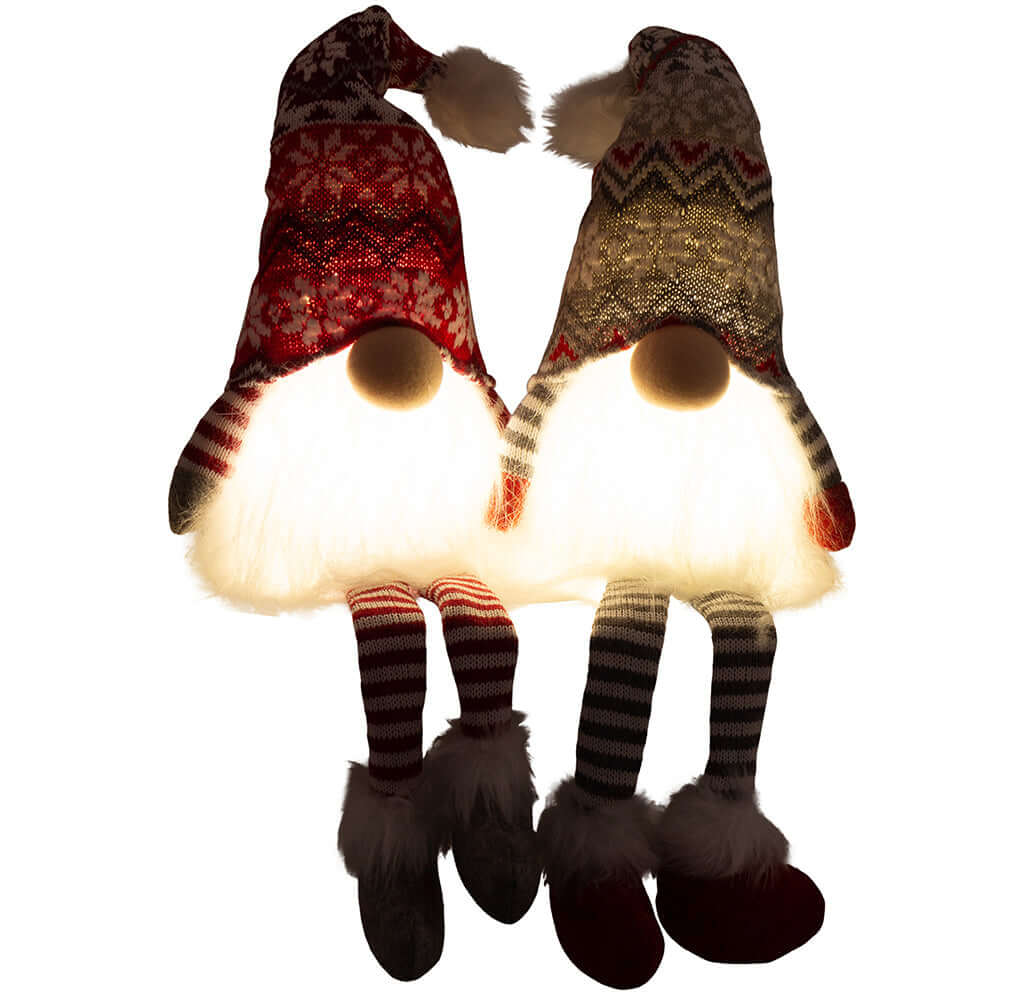 Wichtel mit LED 24cm (57cm) Kantenhocker, 2 Stück