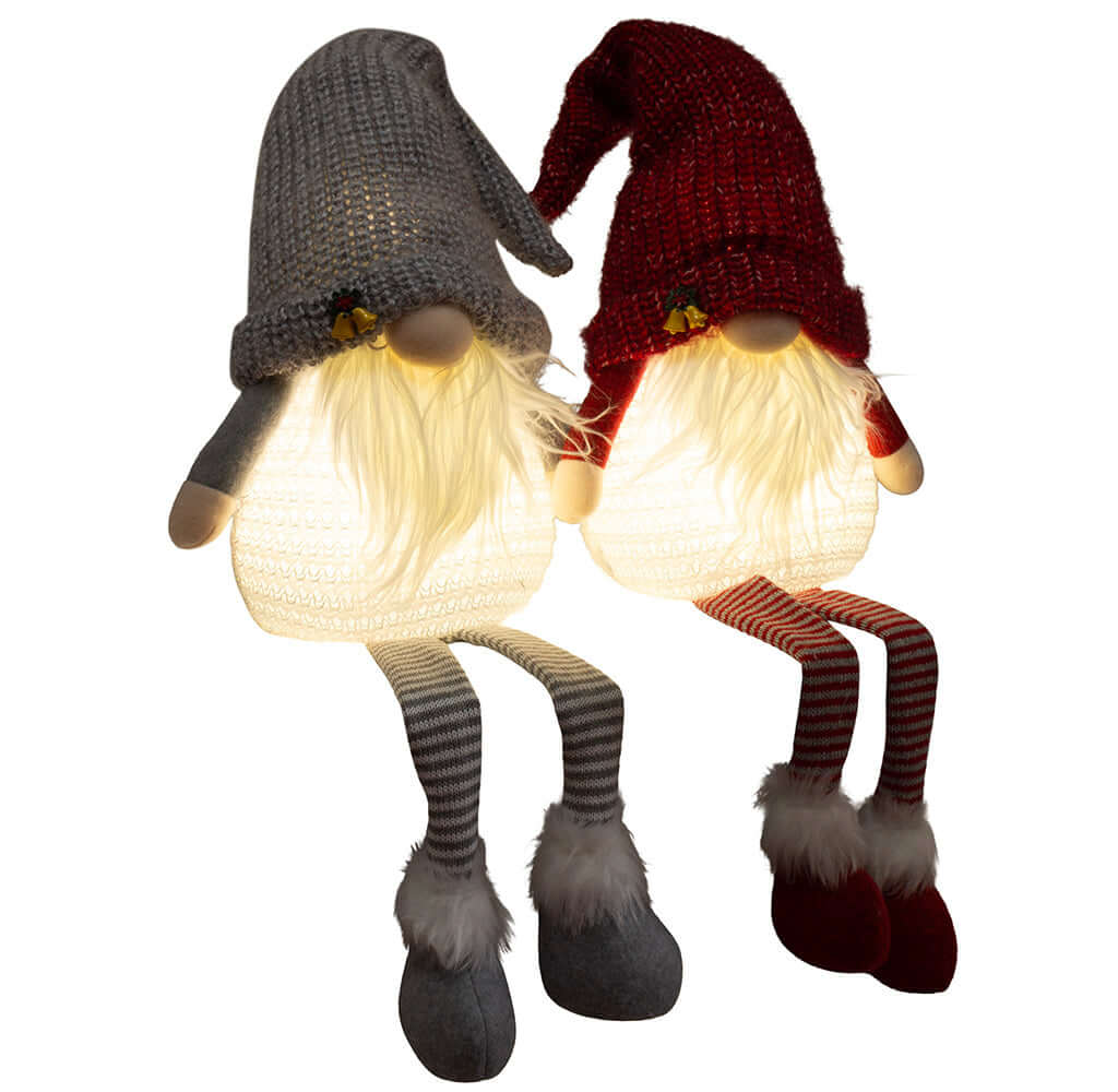 Wichtel mit LED 40cm (85cm) Kantenhocker, 2 Stück