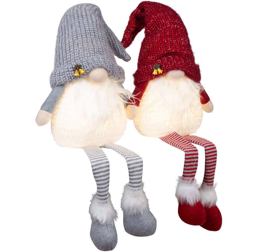 Wichtel mit LED 40cm (85cm) Kantenhocker, 2 Stück