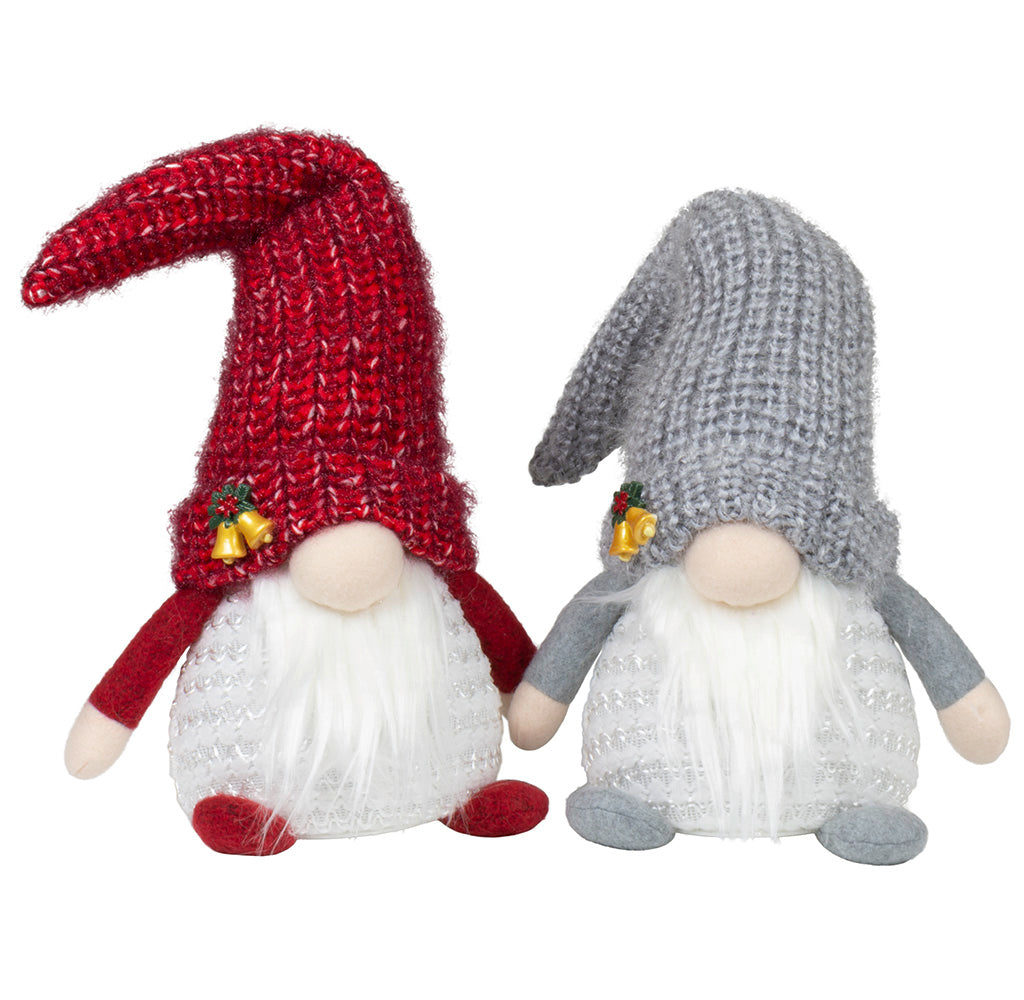 Wichtel mit LED 25cm (39cm) sitzend, 2 Stück