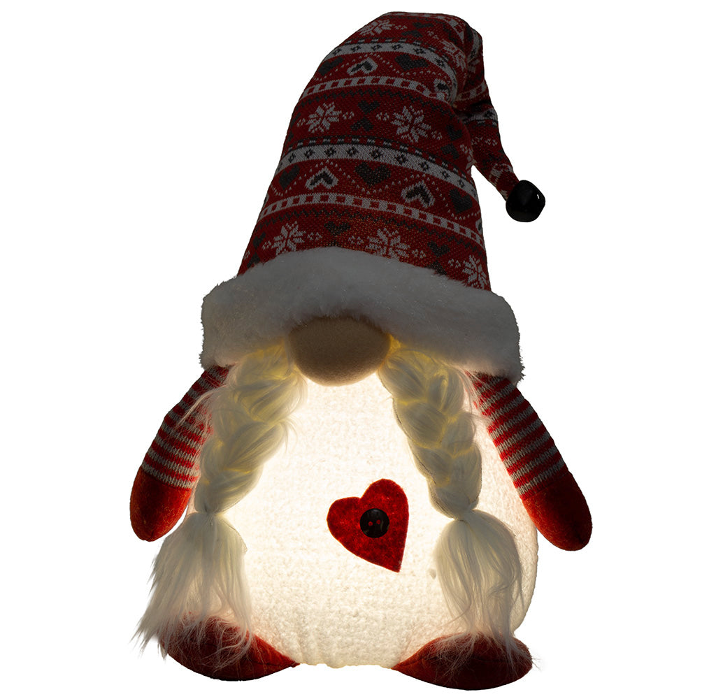 Wichtel mit LED 42cm (50cm) sitzend, 2 Stück