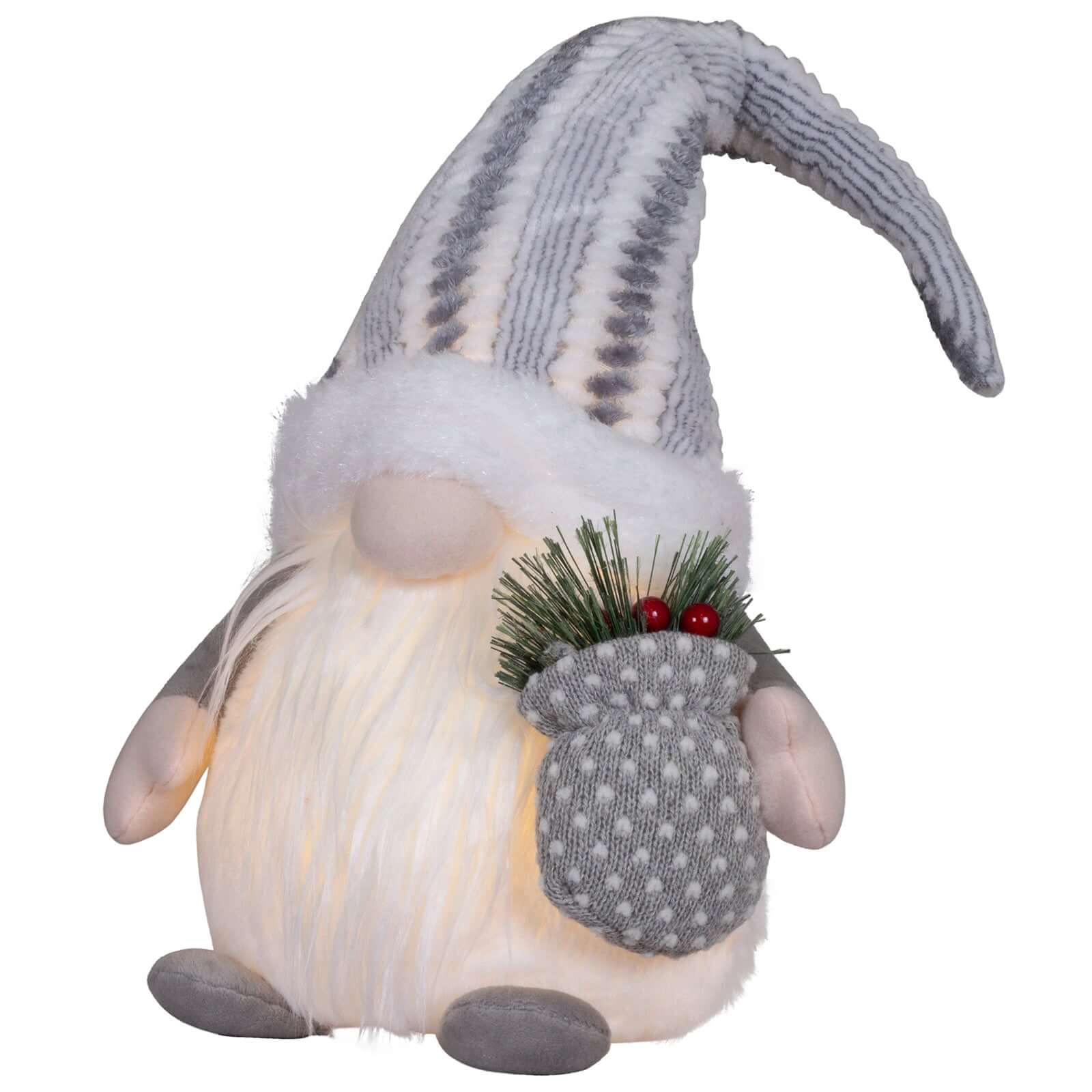 Wichtel mit LED 32cm (58cm) sitzend, 2 Stück