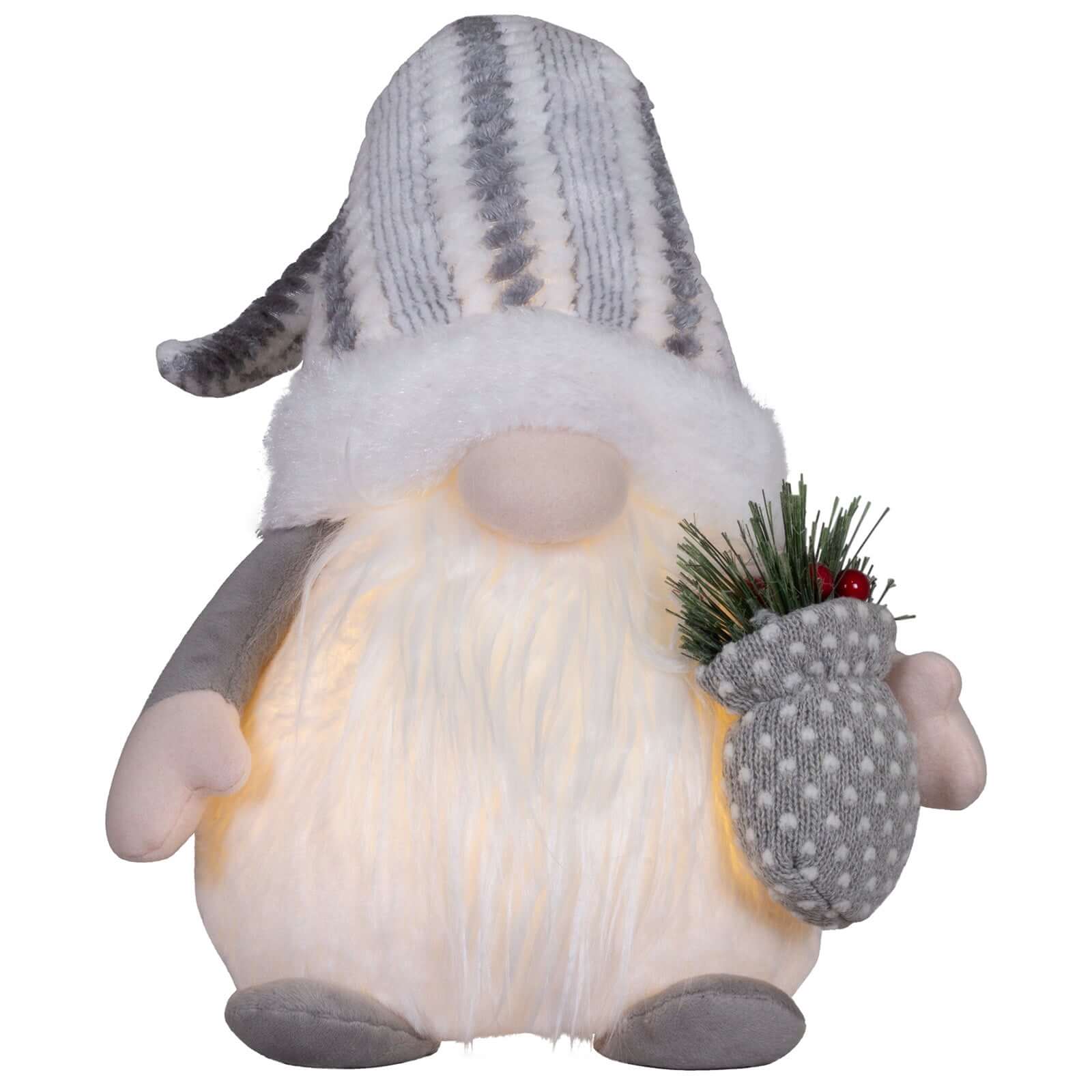 Wichtel mit LED 32cm (58cm) sitzend, 2 Stück