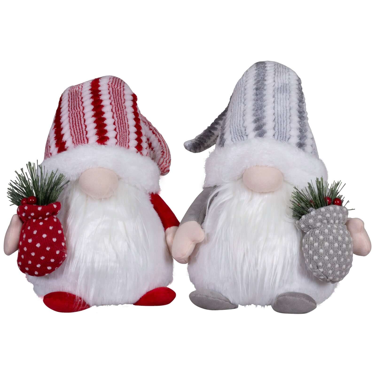 Wichtel mit LED 32cm (58cm) sitzend, 2 Stück