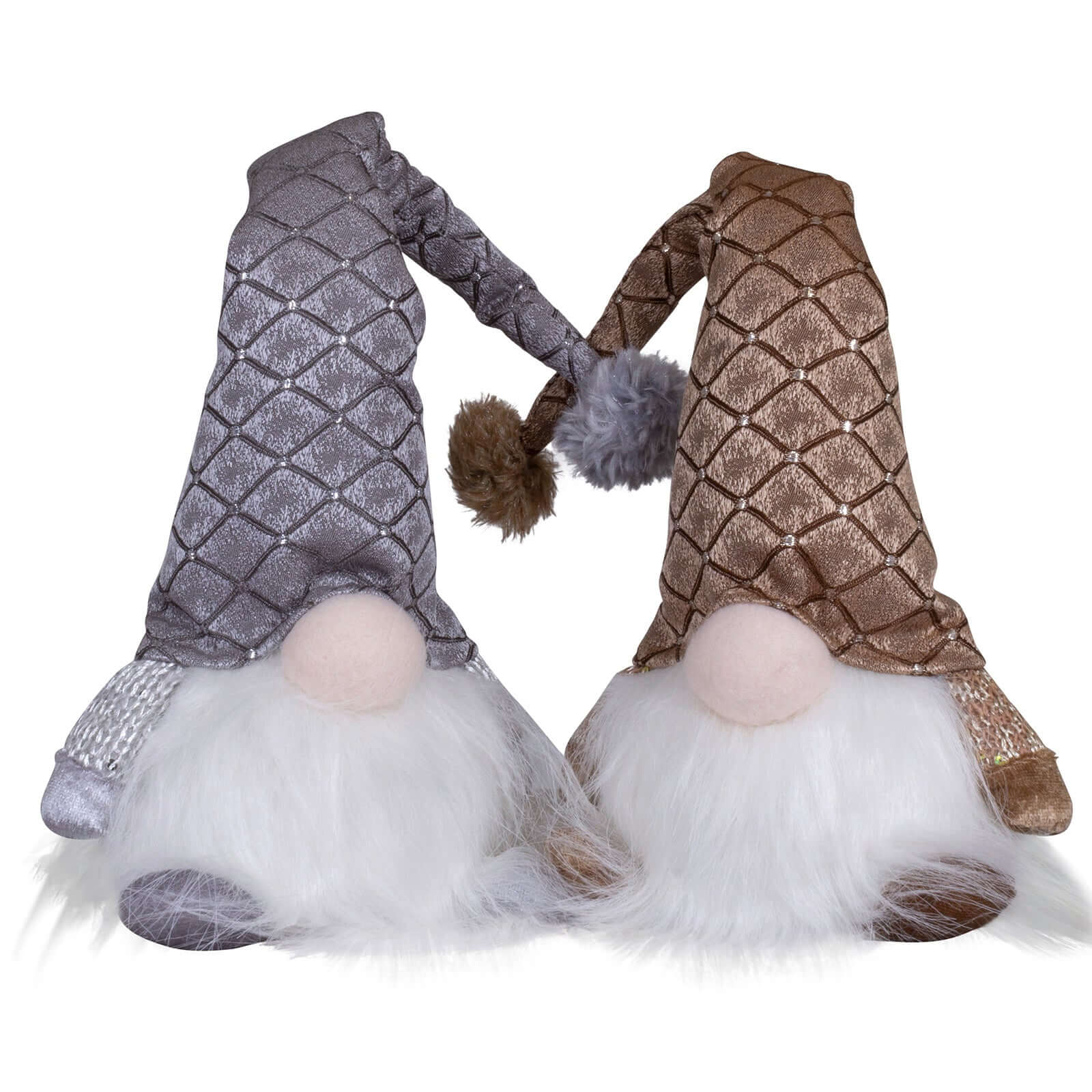 Wichtel mit LED 20cm (40cm) sitzend, 2 Stück