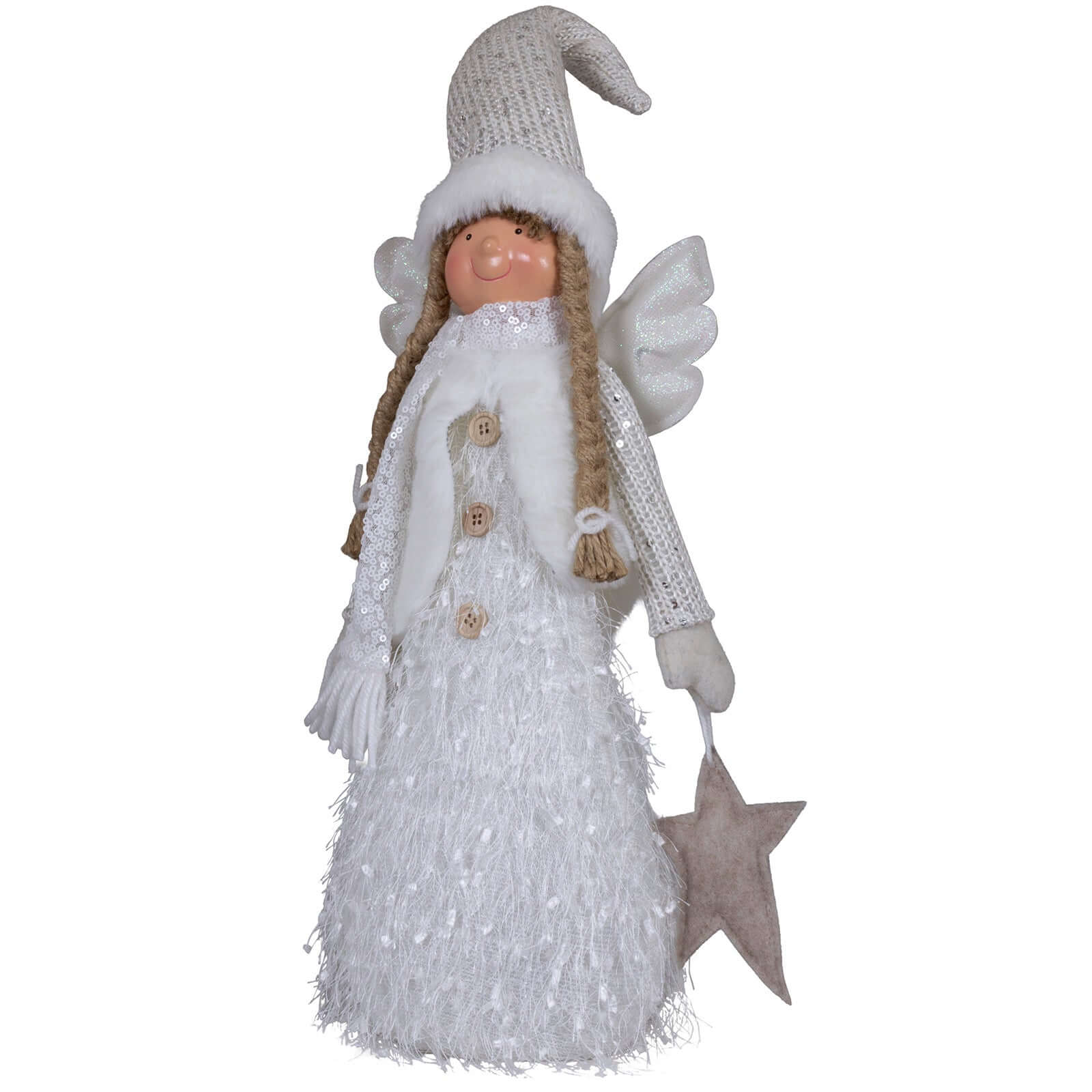 Dekofigur Engel mit LED 44cm (59cm), stehend, 2 Stück