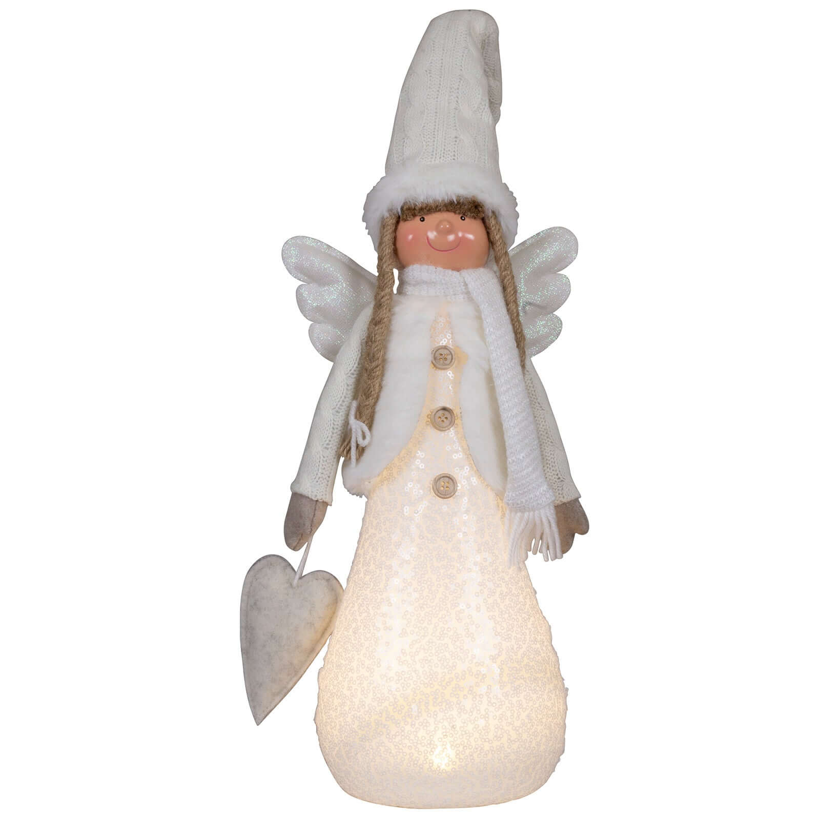 Dekofigur Engel mit LED 44cm (59cm), stehend, 2 Stück