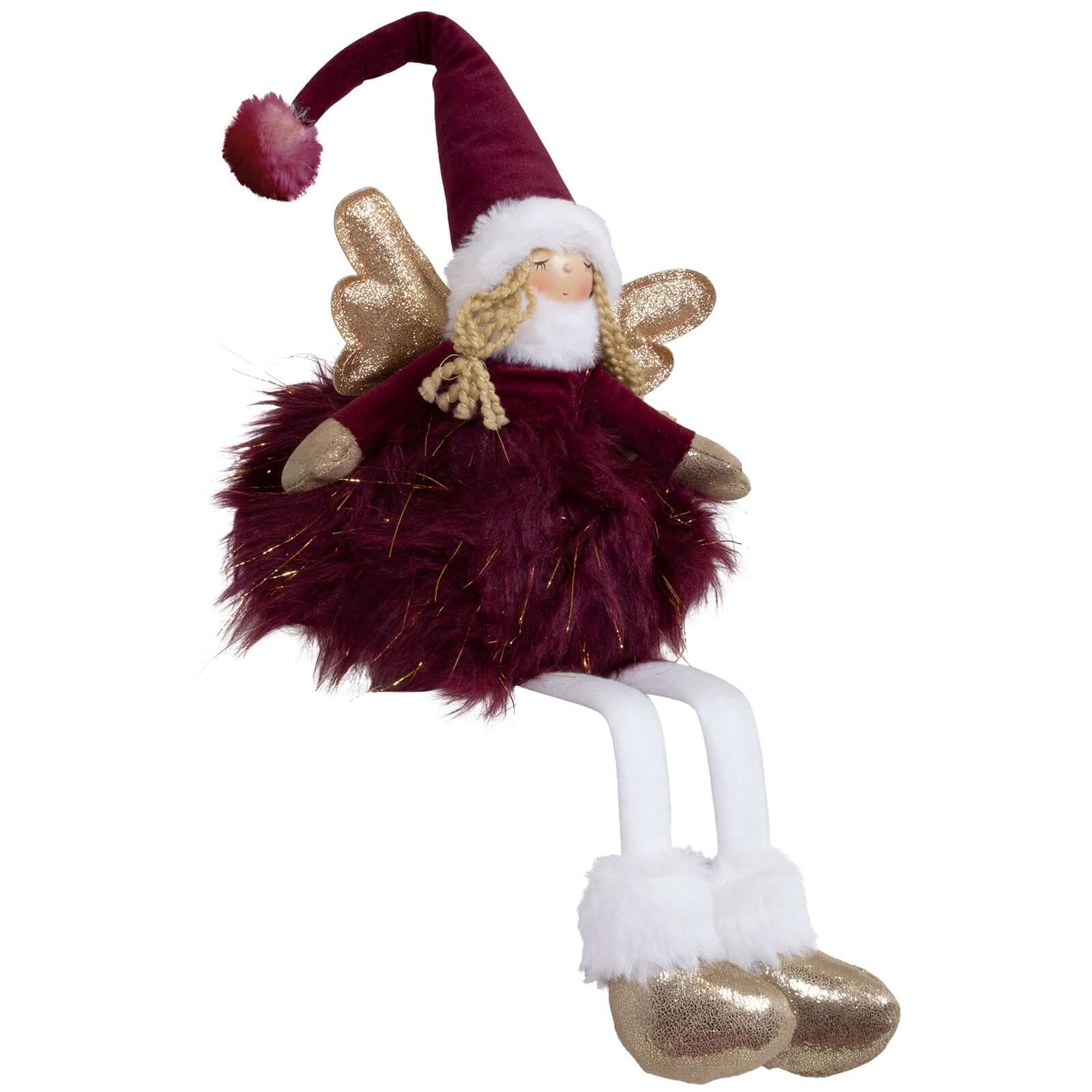 Dekofigur Engel mit LED 28cm (62cm) Kantenhocker