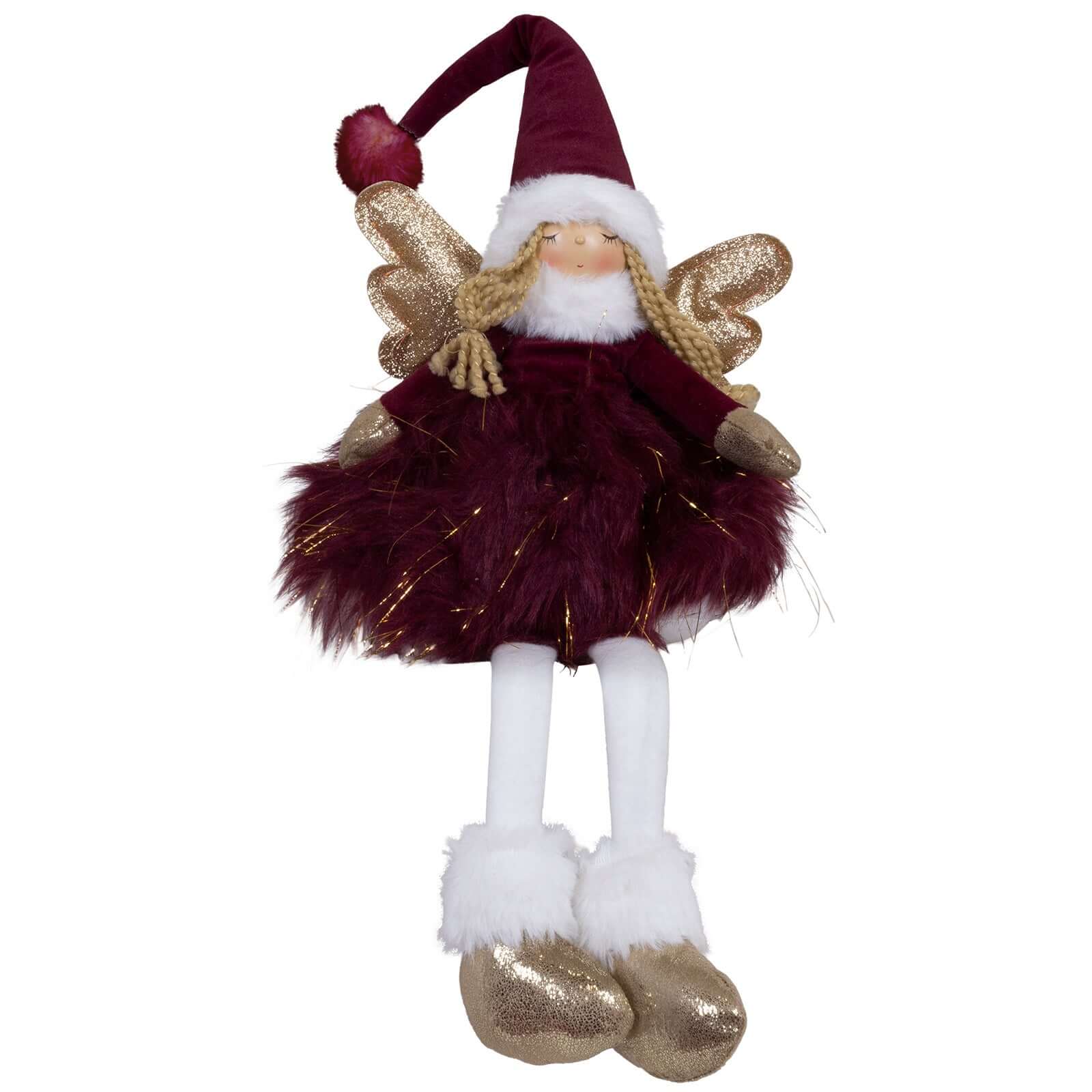 Dekofigur Engel mit LED 28cm (62cm) Kantenhocker