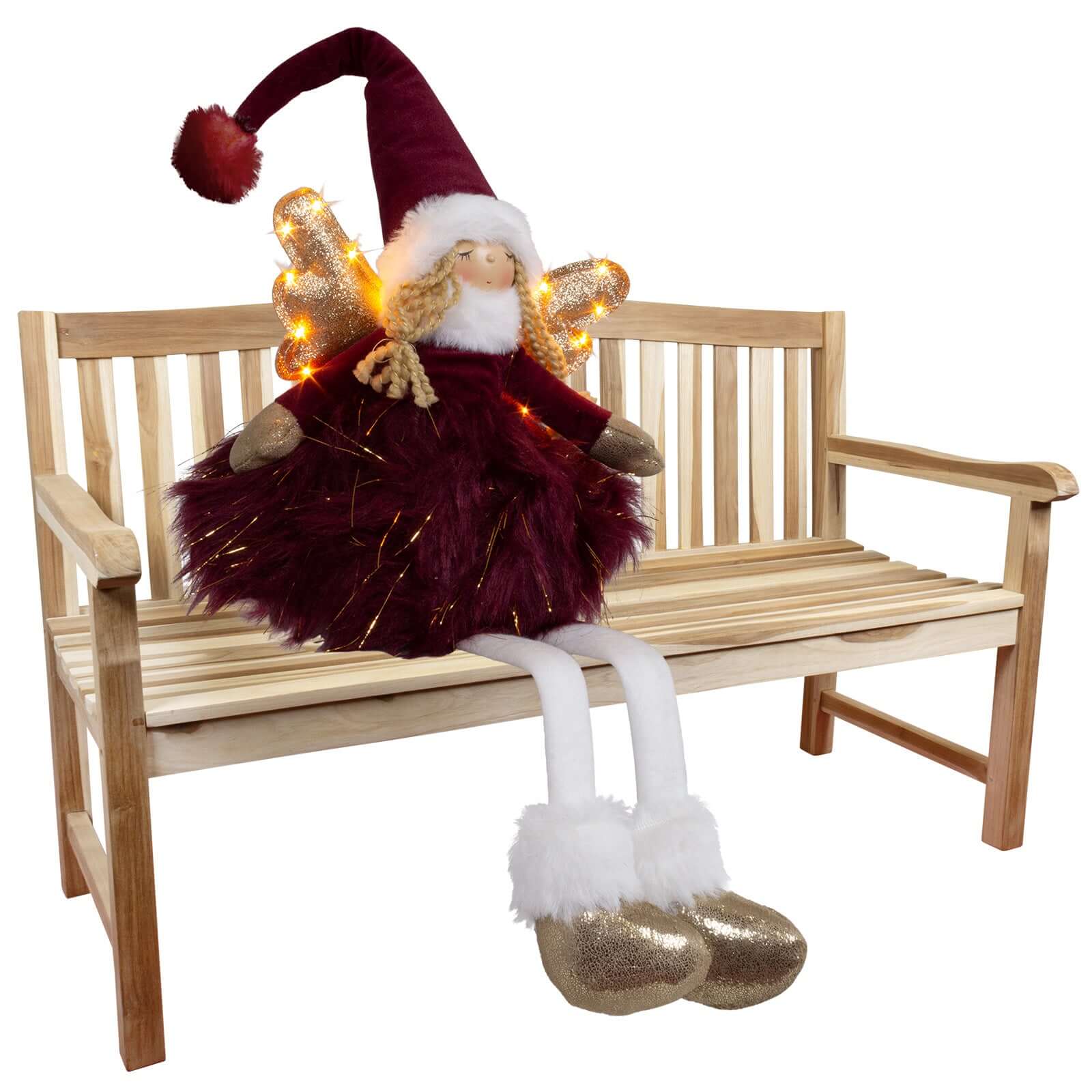 Dekofigur Engel mit LED 28cm (62cm) Kantenhocker