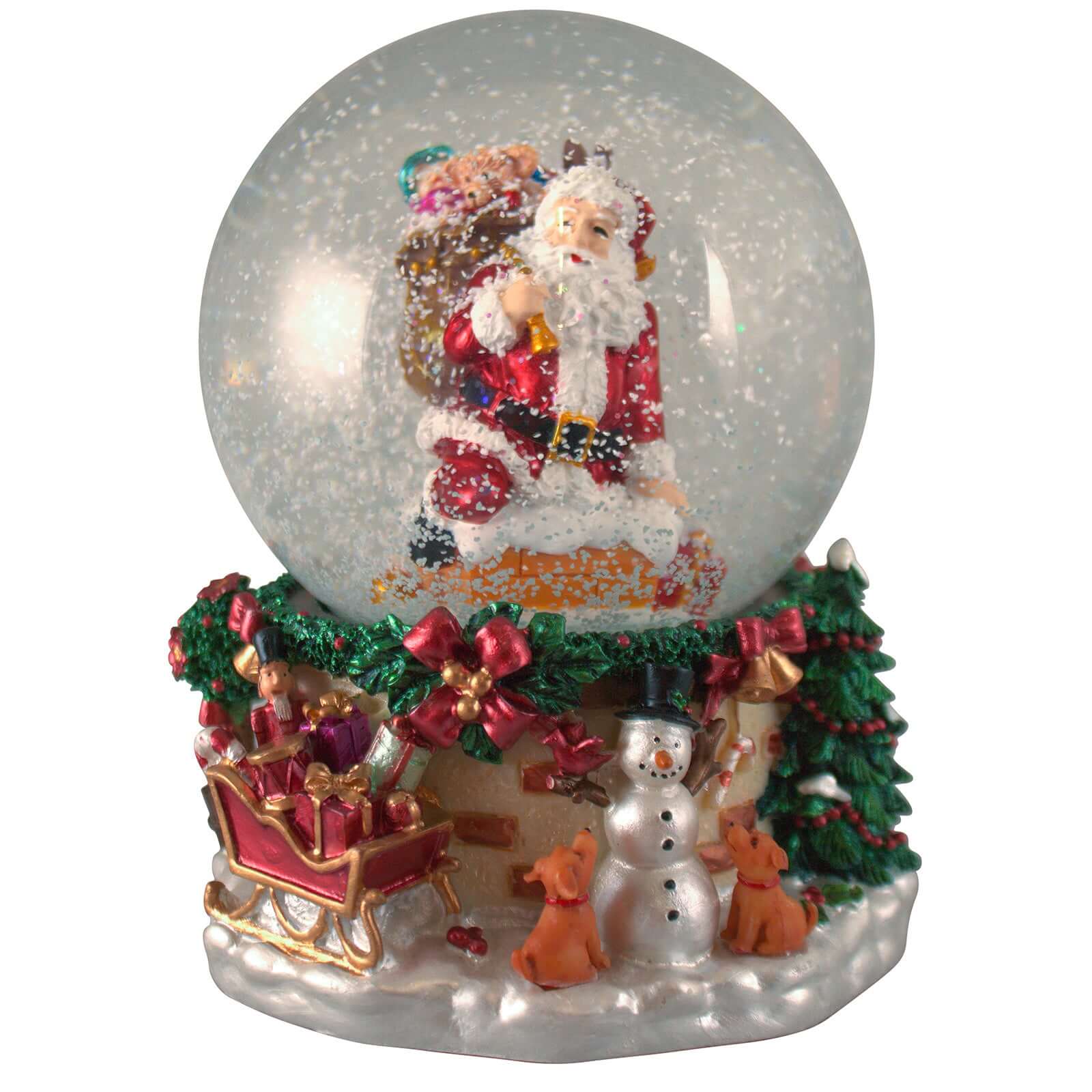 Schneekugel mit Spieluhr 17cm Weihnachtsmann