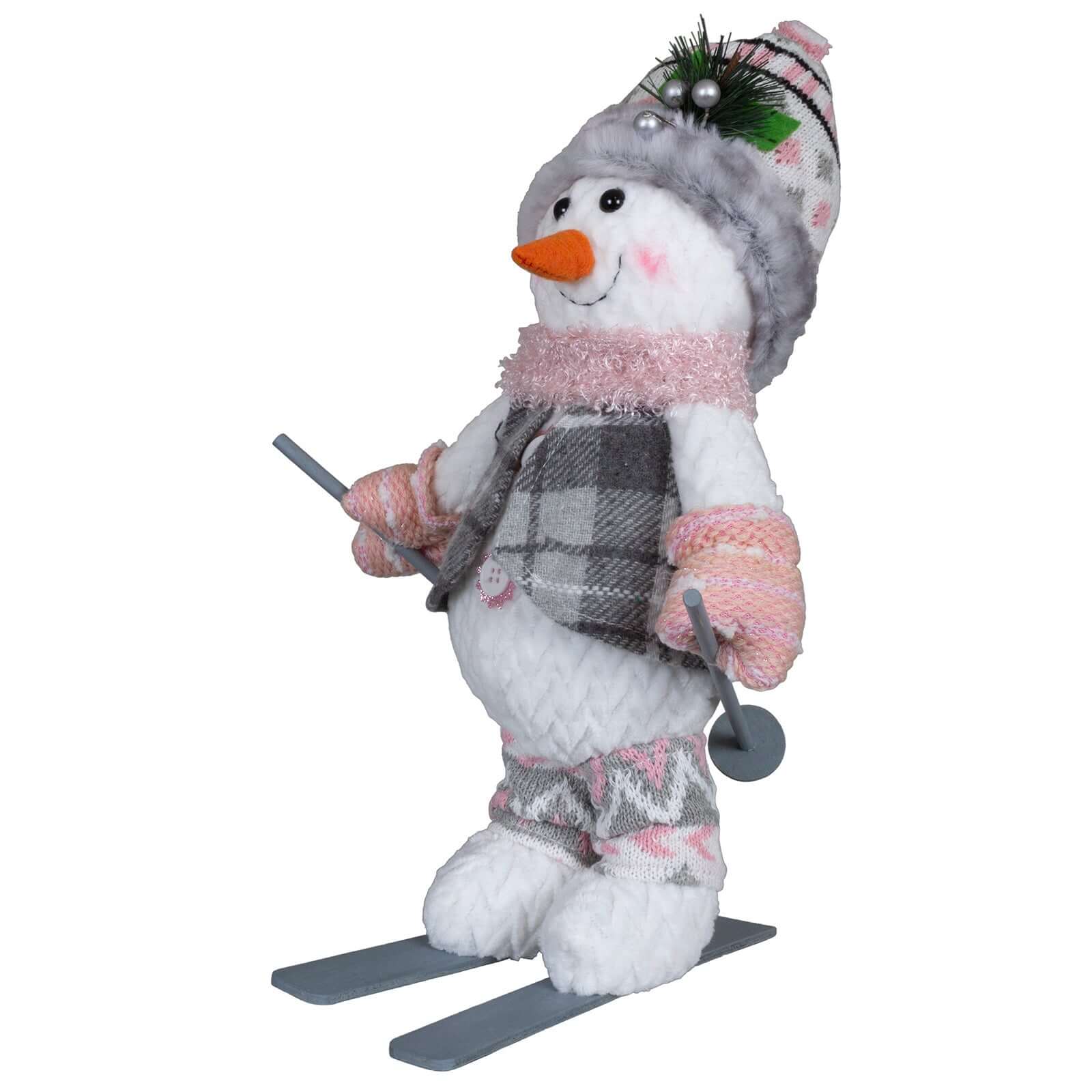 Schneemann auf Ski 34cm (40cm), Pärchen, 2 Stück