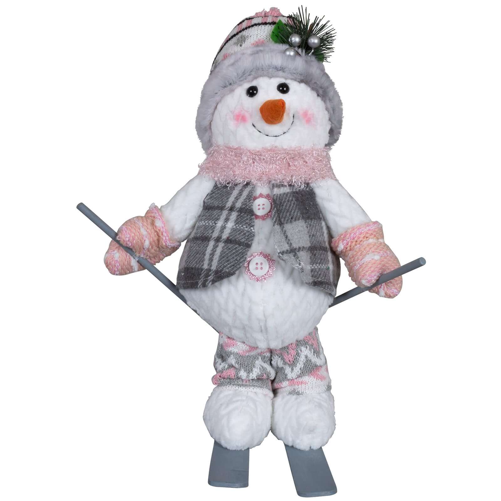 Schneemann auf Ski 34cm (40cm), Pärchen, 2 Stück