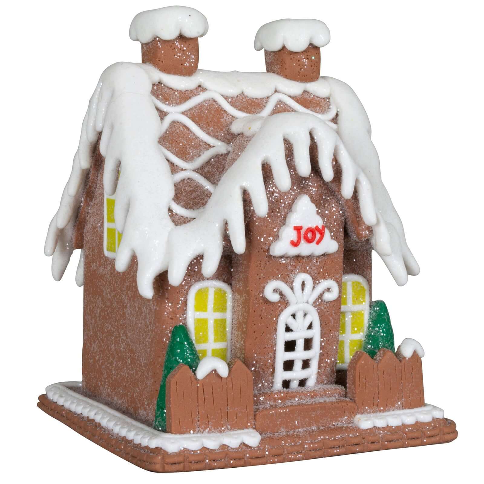 Lebkuchenhaus 13cm braun-weiß