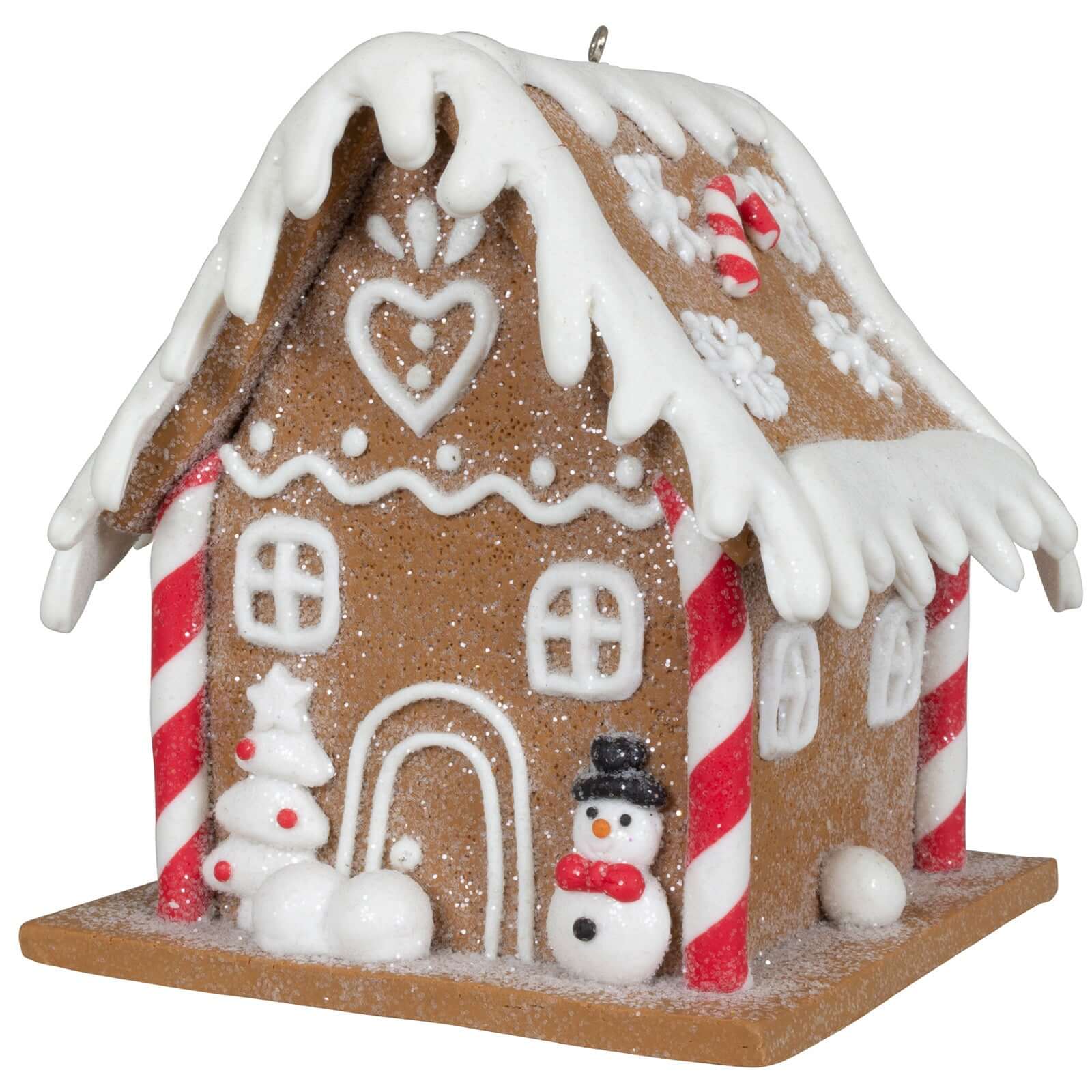 Lebkuchenhaus 11cm braun-weiß