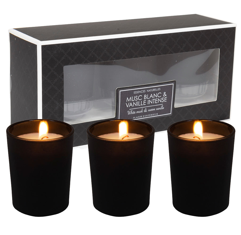 Duftkerze 3er Set im Glas – Edles Raumaroma – Trendyshop365