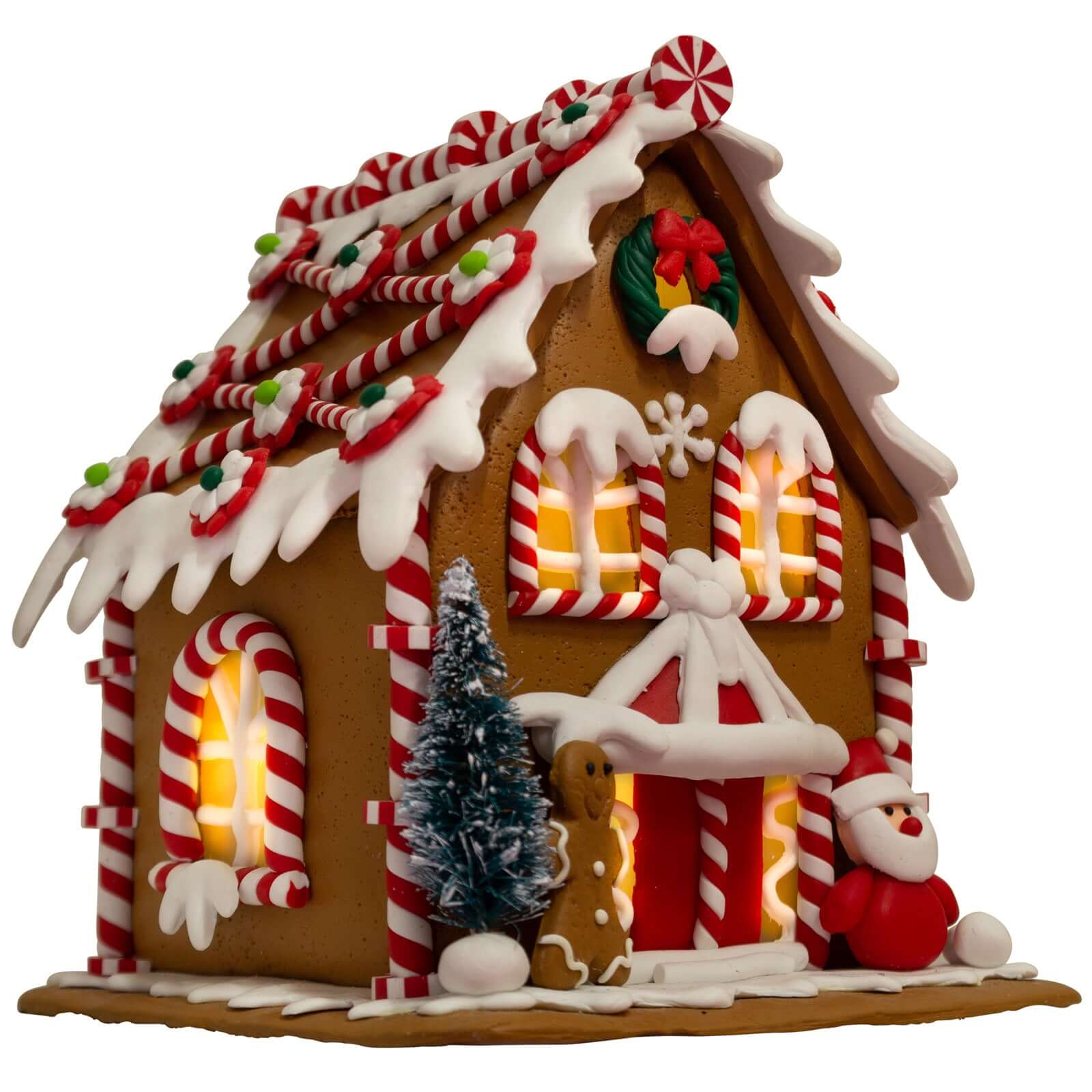 LED Lebkuchenhaus 16cm braun