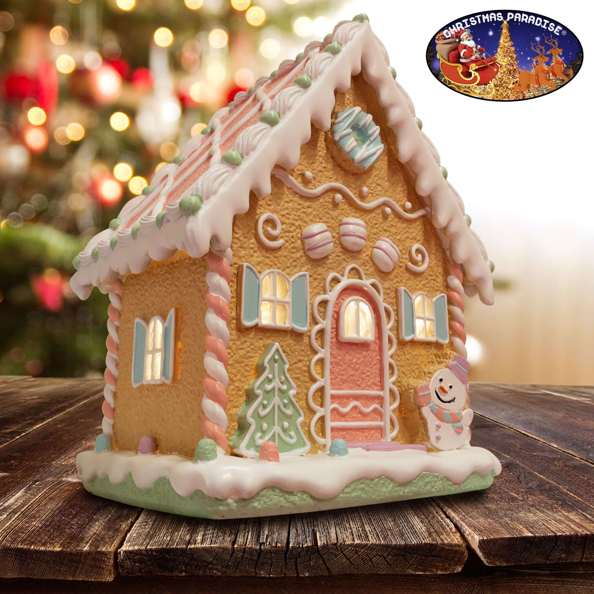 LED Lebkuchenhaus 26cm bunt