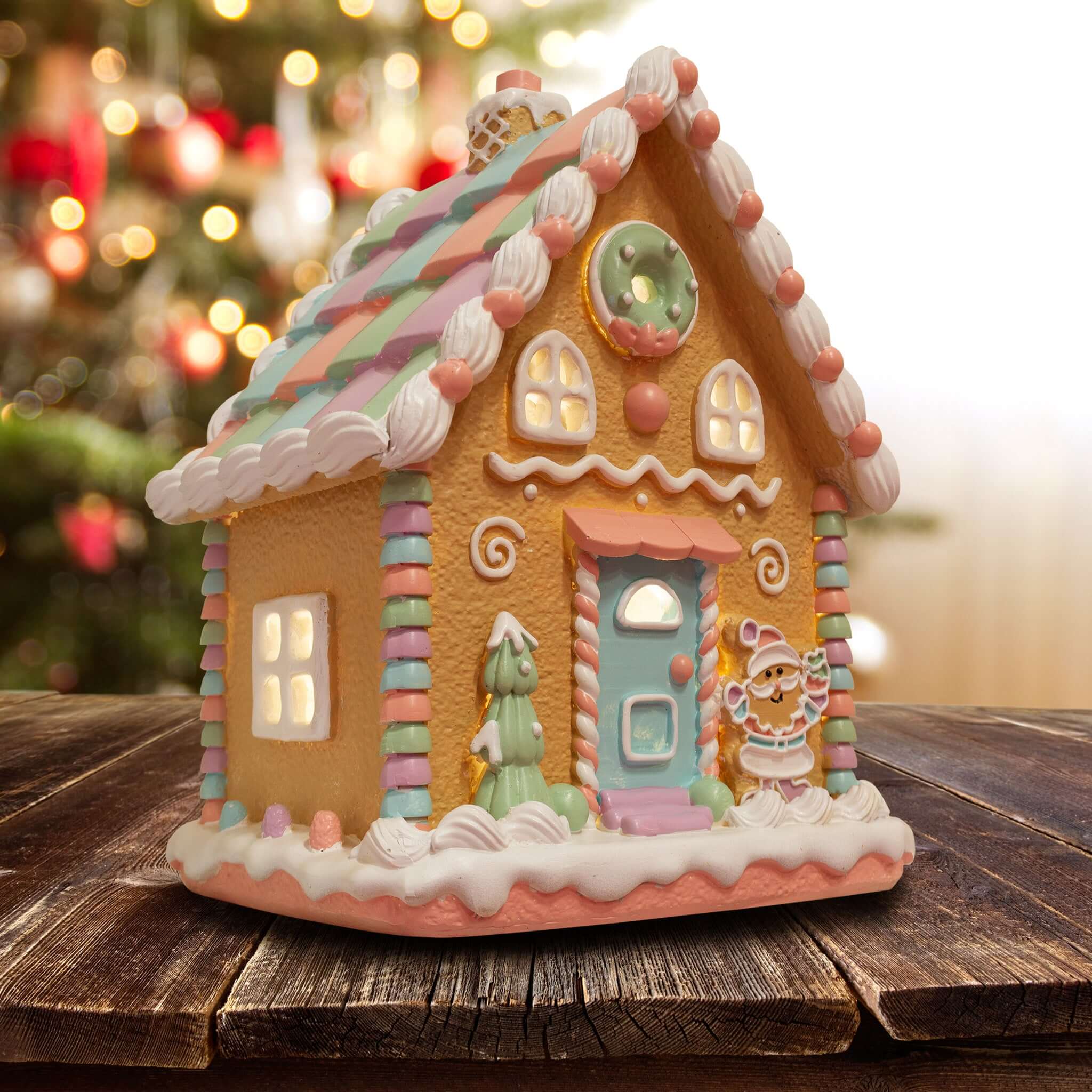 LED Lebkuchenhaus 25cm bunt