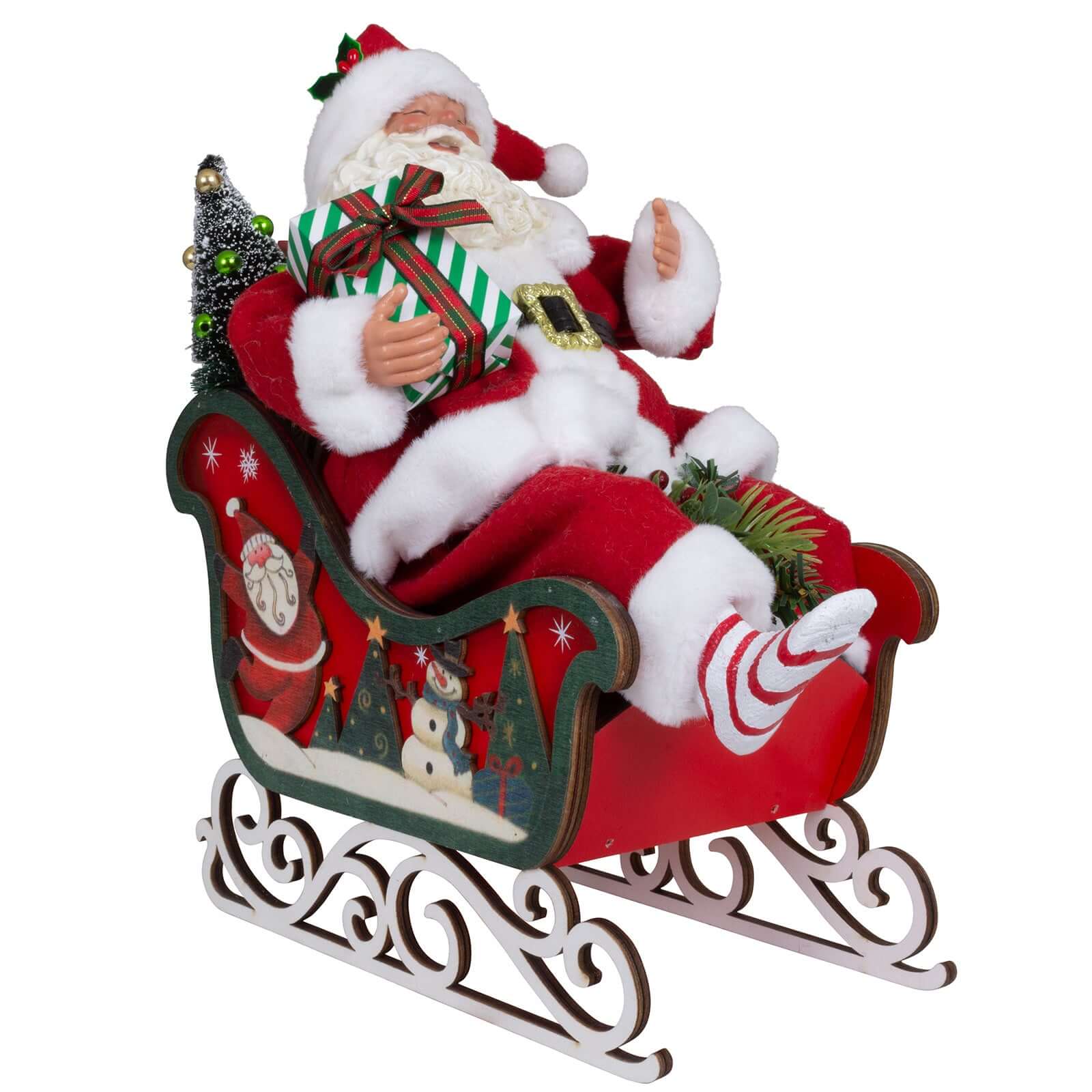 Weihnachtsmann im Schlitten 28cm