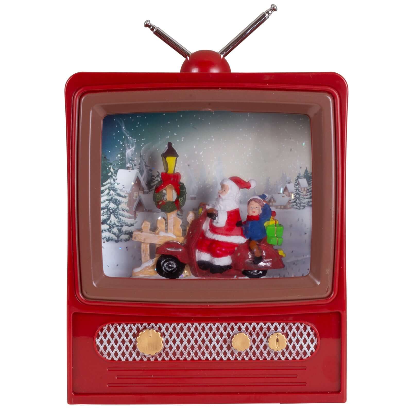 LED Schneelaterne Weihnachtsmann TV 24cm + Musik