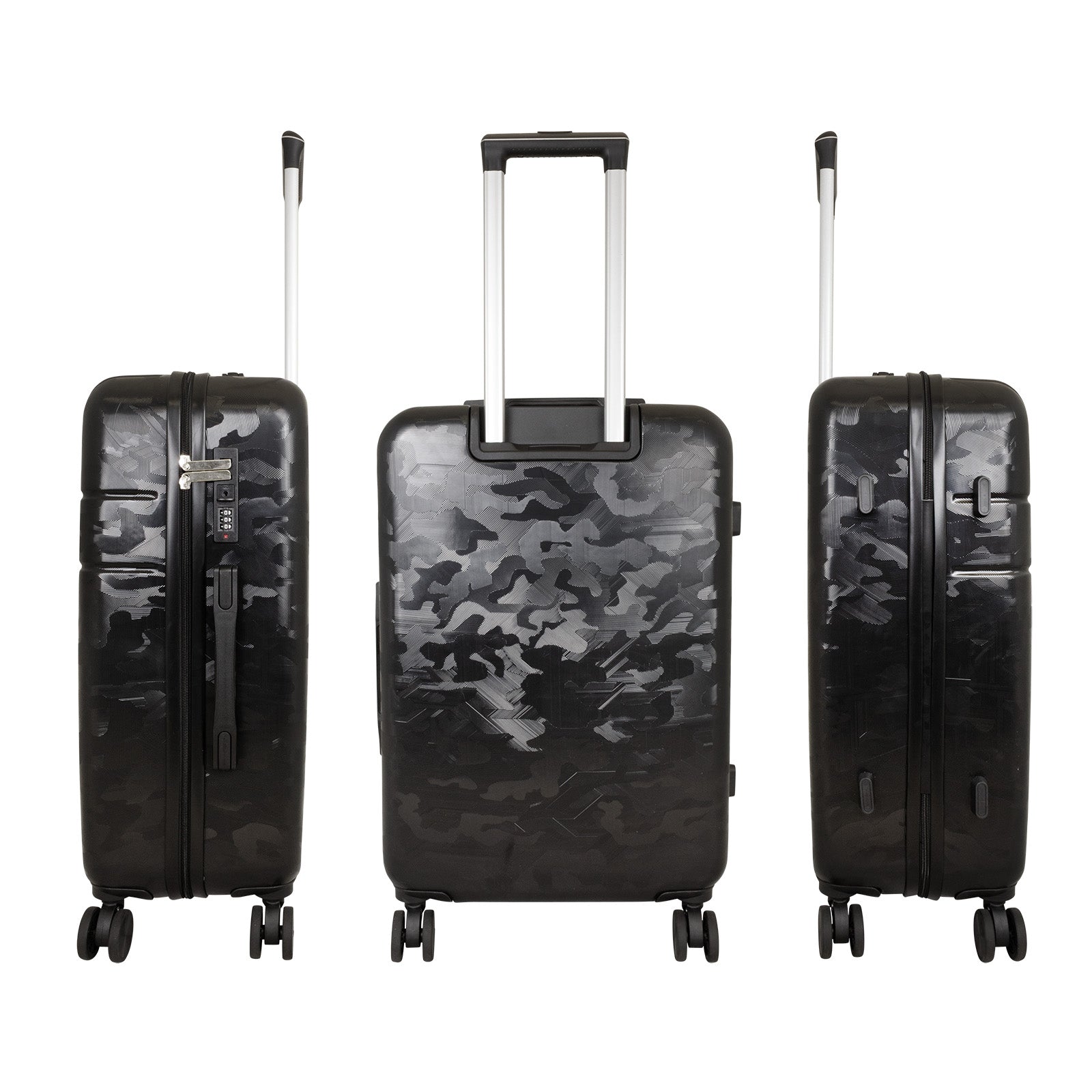 Hartschalen-Kofferset 3tlg Camouflage Flecktarn schwarz