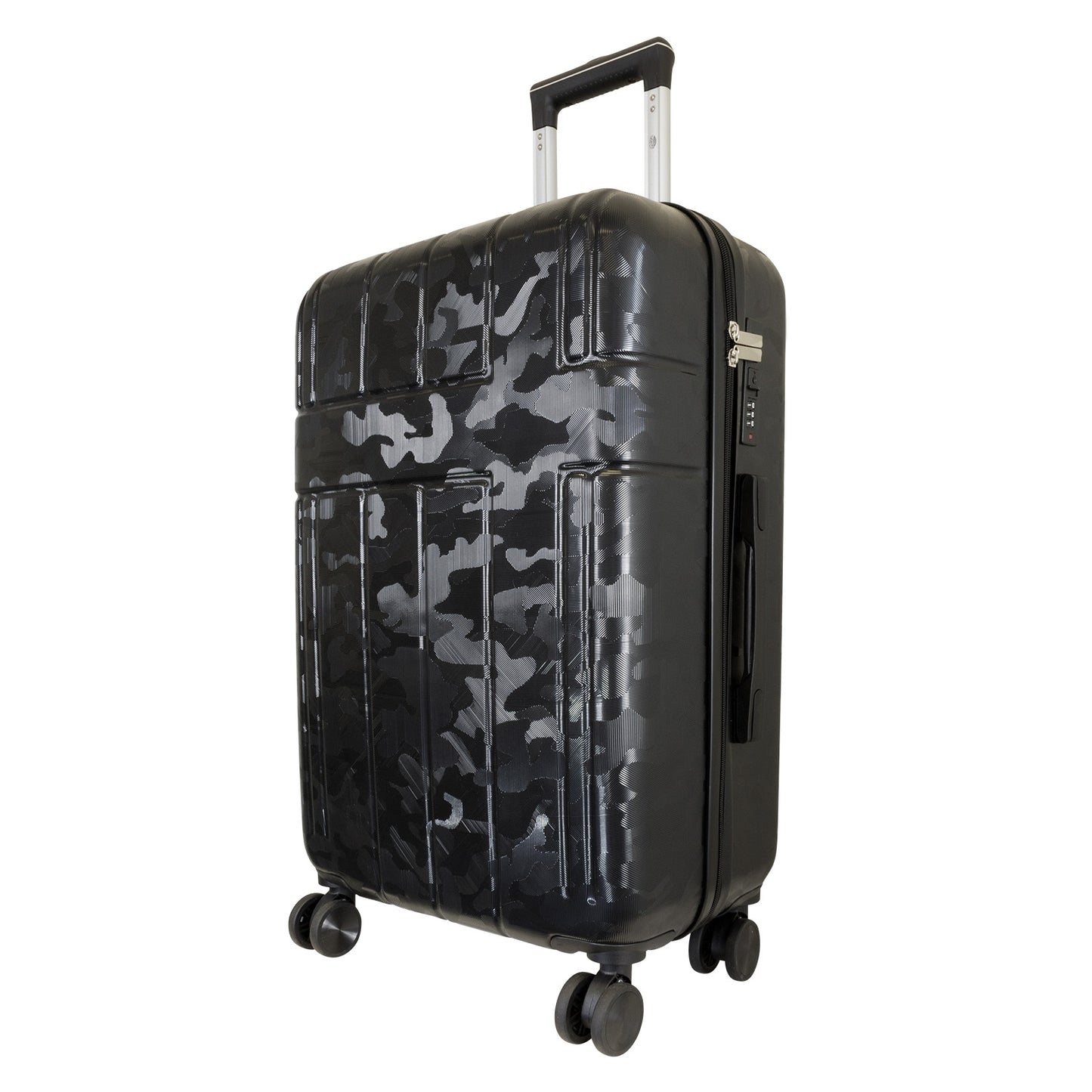 Hartschale Mittlerer Reisekoffer Camouflage Flecktarn schwarz