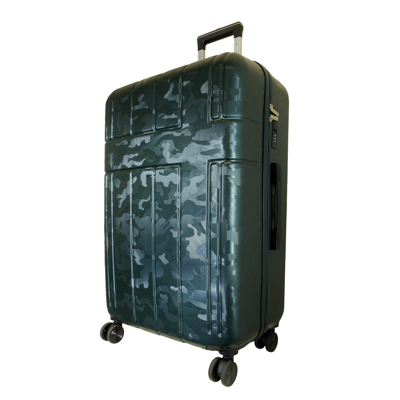 Hartschale Großer Reisekoffer Camouflage Flecktarn dunkel-grün