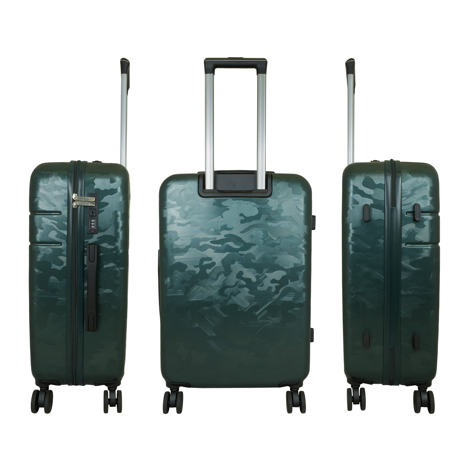 Hartschalen-Kofferset 3tlg Camouflage Flecktarn dunkel-grün